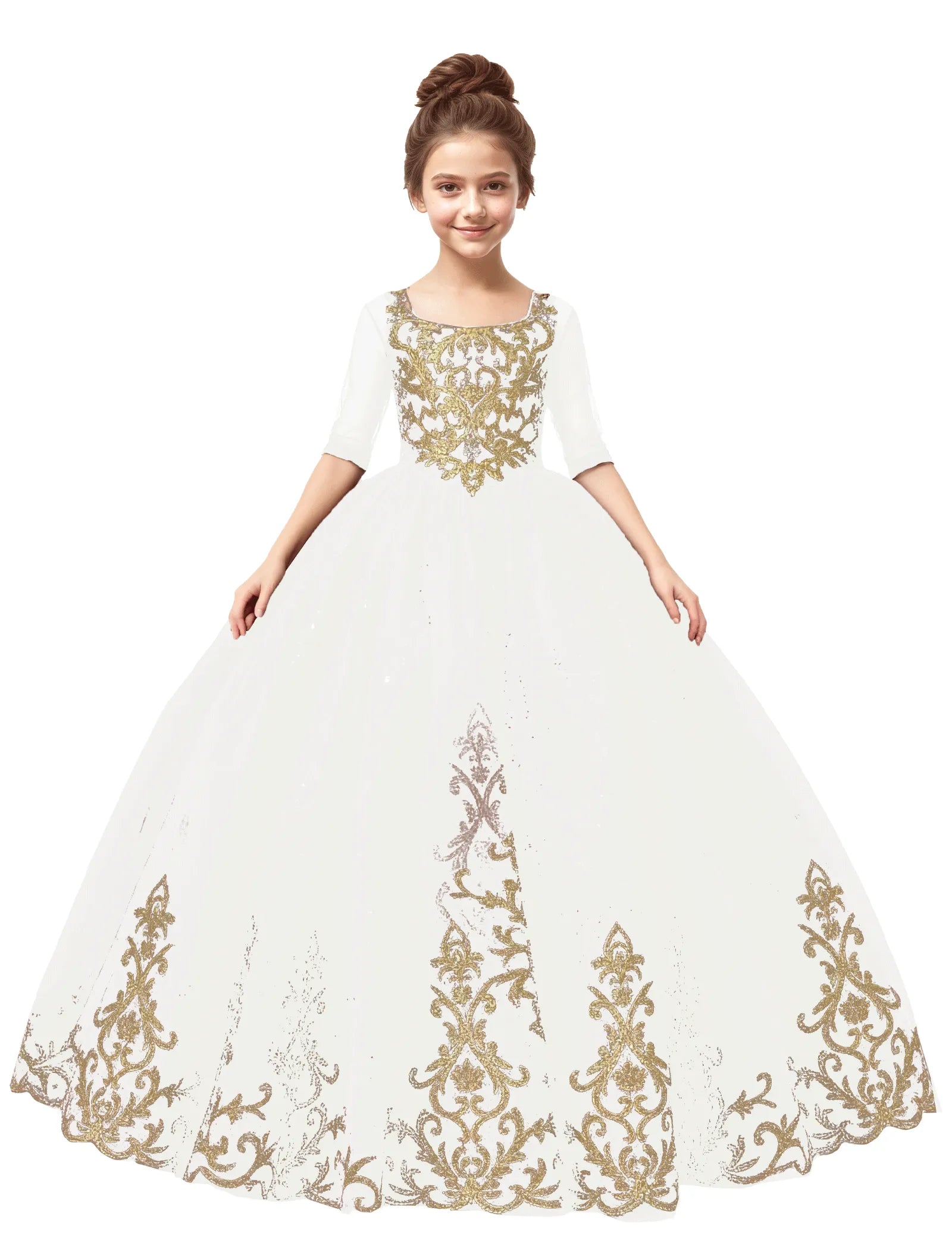 Vestido de princesa sin mangas de encaje