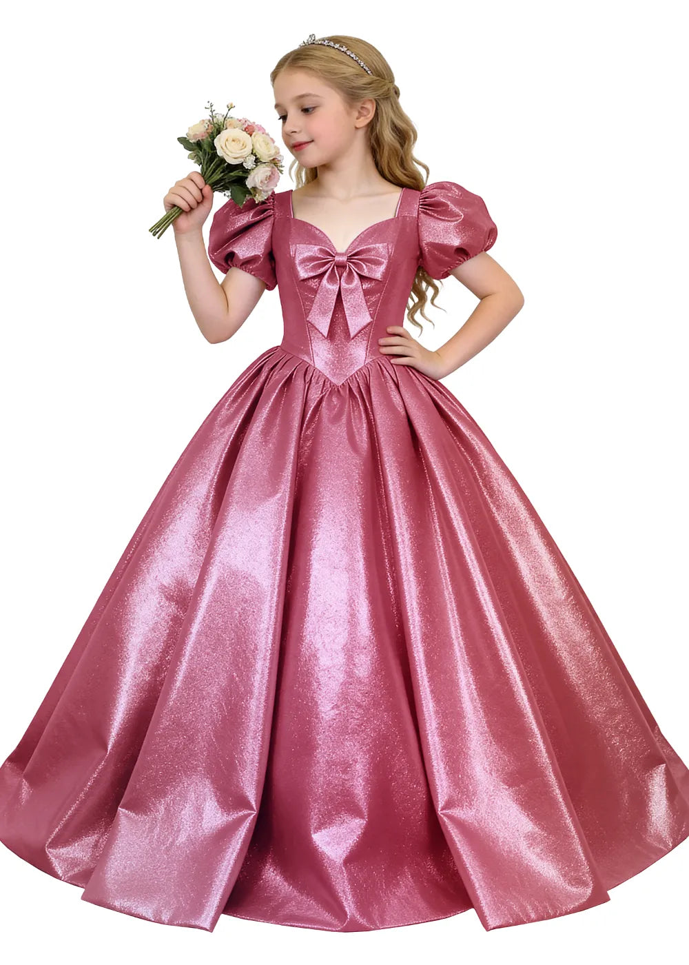 Vestido de princesa sin mangas de encaje