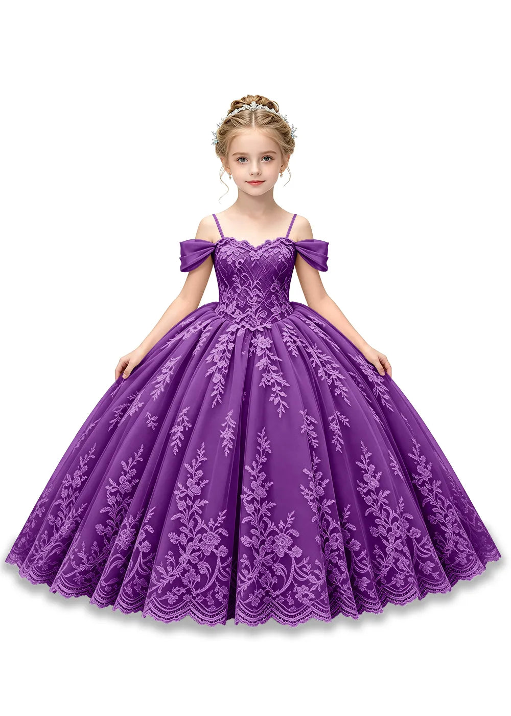 Enchanted Off-Shoulder Tulle Pageant Dress