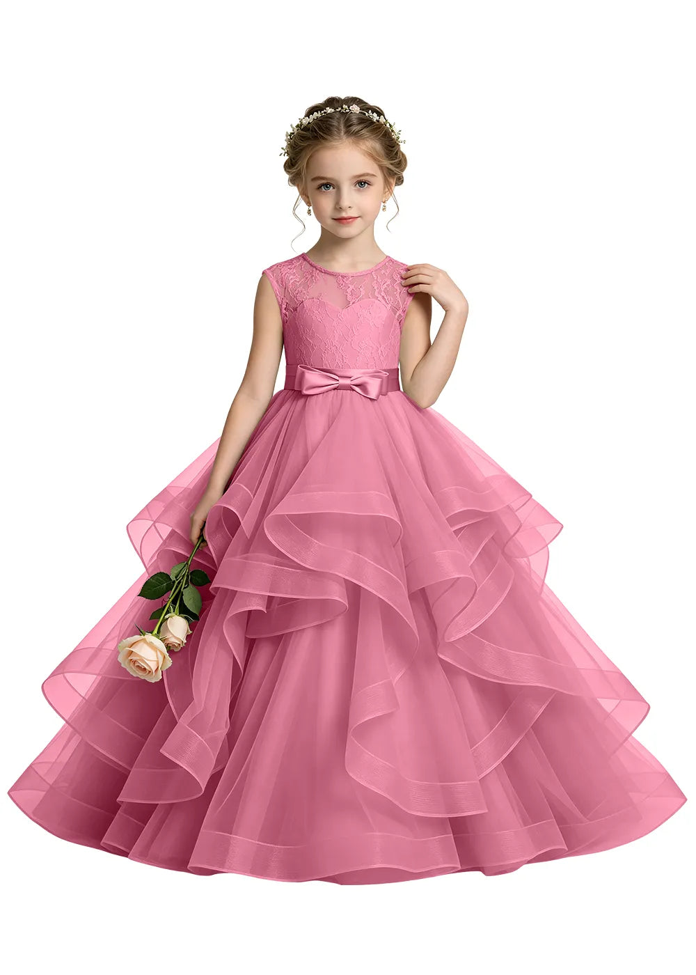 Keyhole Back Lace Bodice Special Occasion Dress