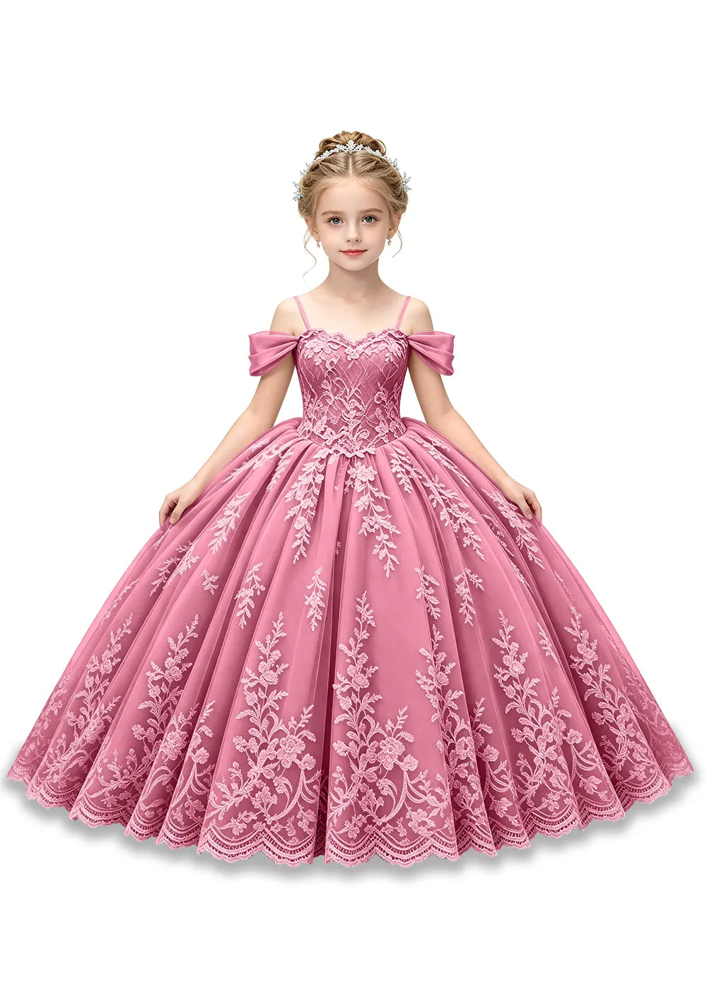 Enchanted Off-Shoulder Tulle Pageant Dress