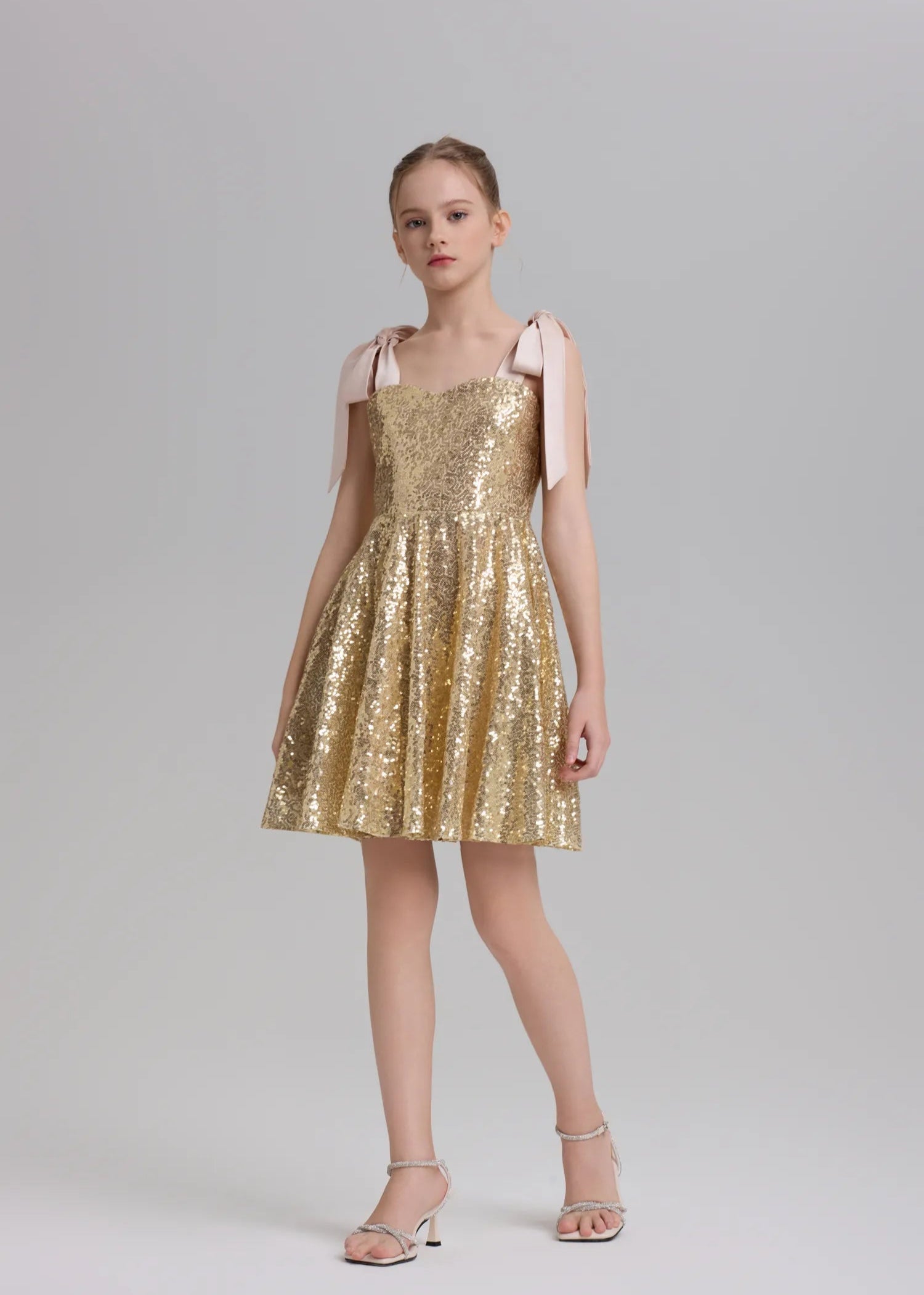 Dazzling Gold Sequin Party Dress