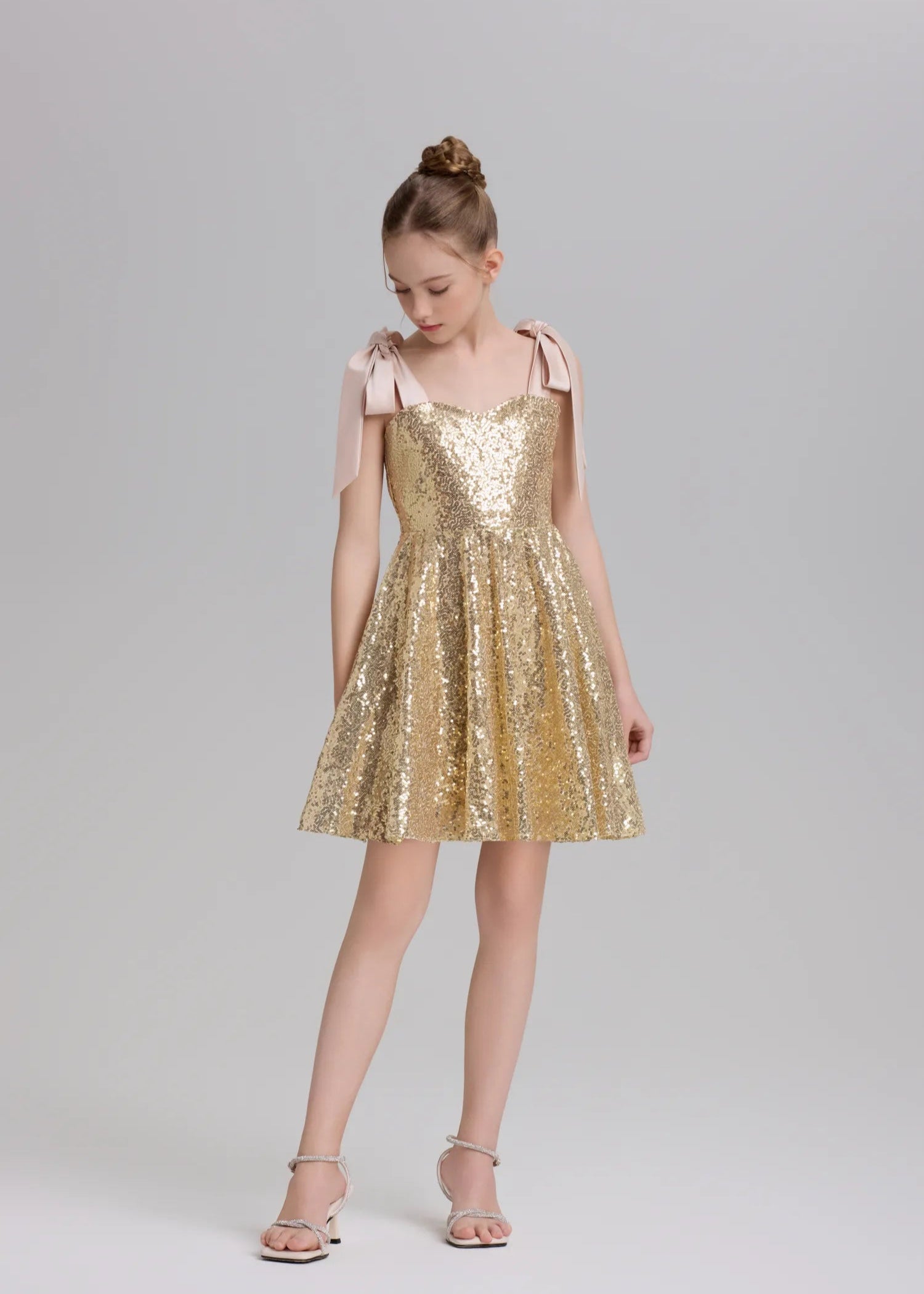 Dazzling Gold Sequin Party Dress
