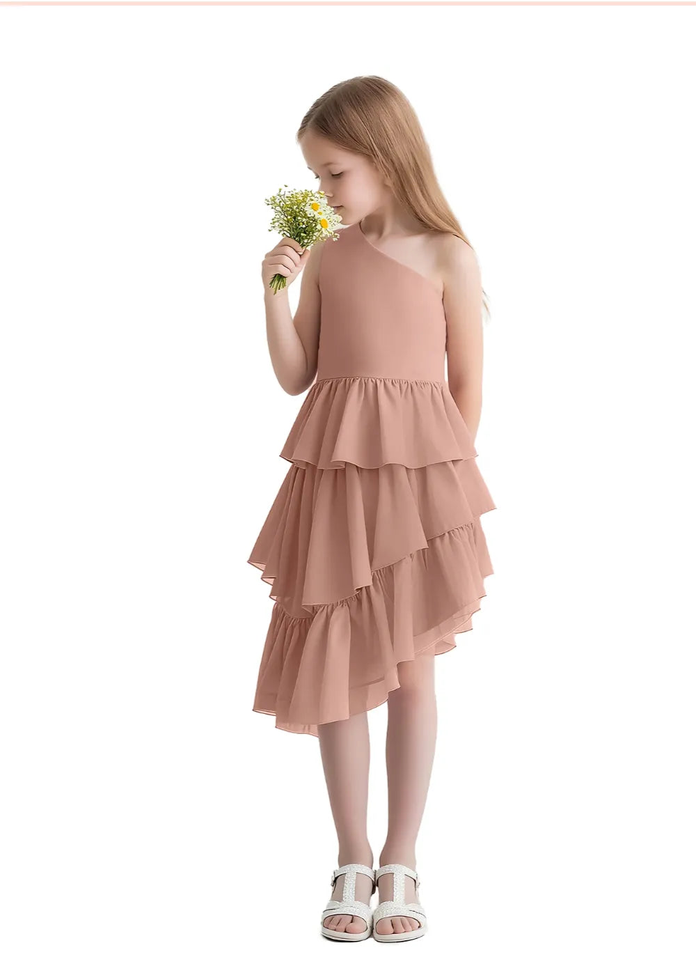 Twirl Belle One-Shoulder Ruffle Dress