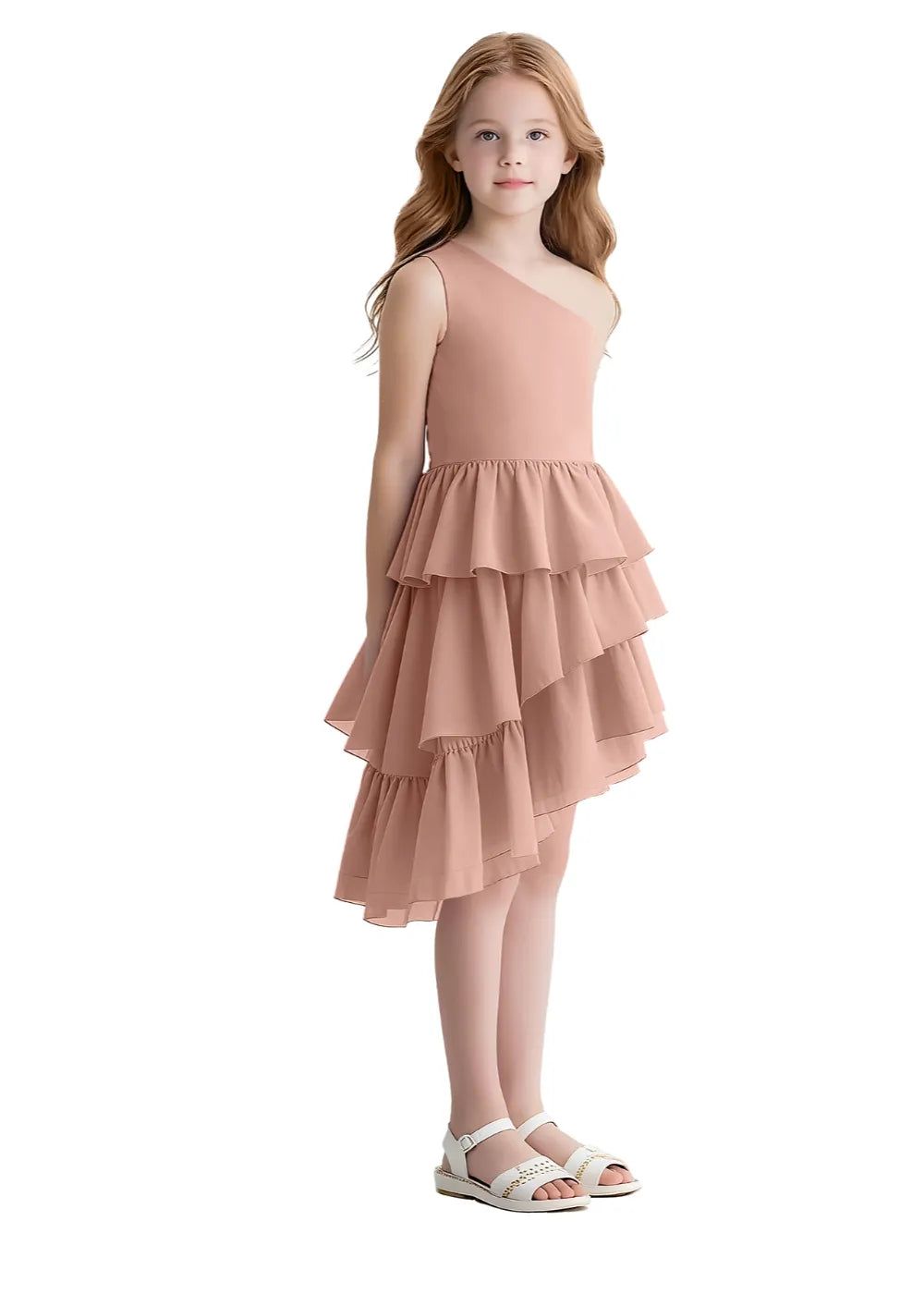 Twirl Belle One-Shoulder Ruffle Dress