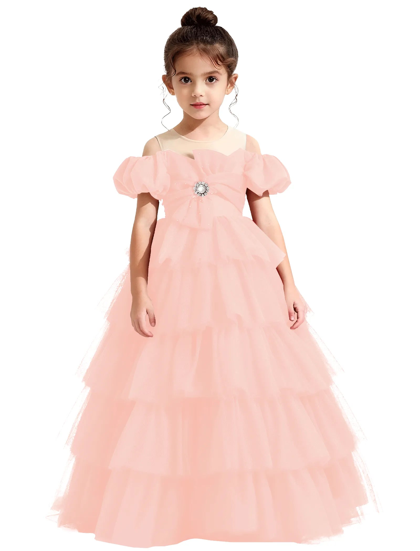 Vestido de princesa sin mangas de encaje