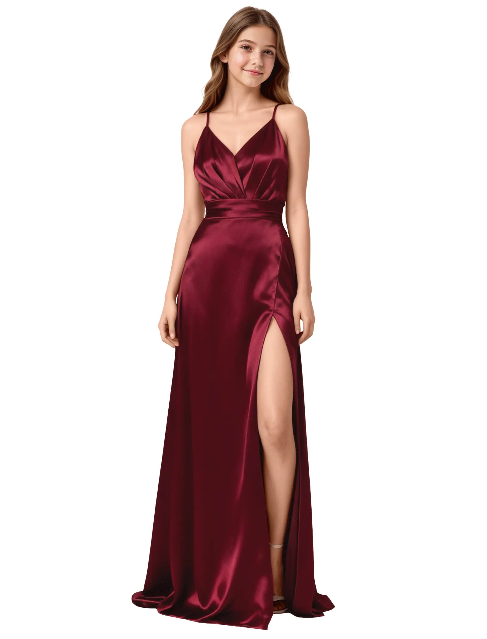 Satin Spaghetti Strap Maxi Dress for Junior Bridesmaids