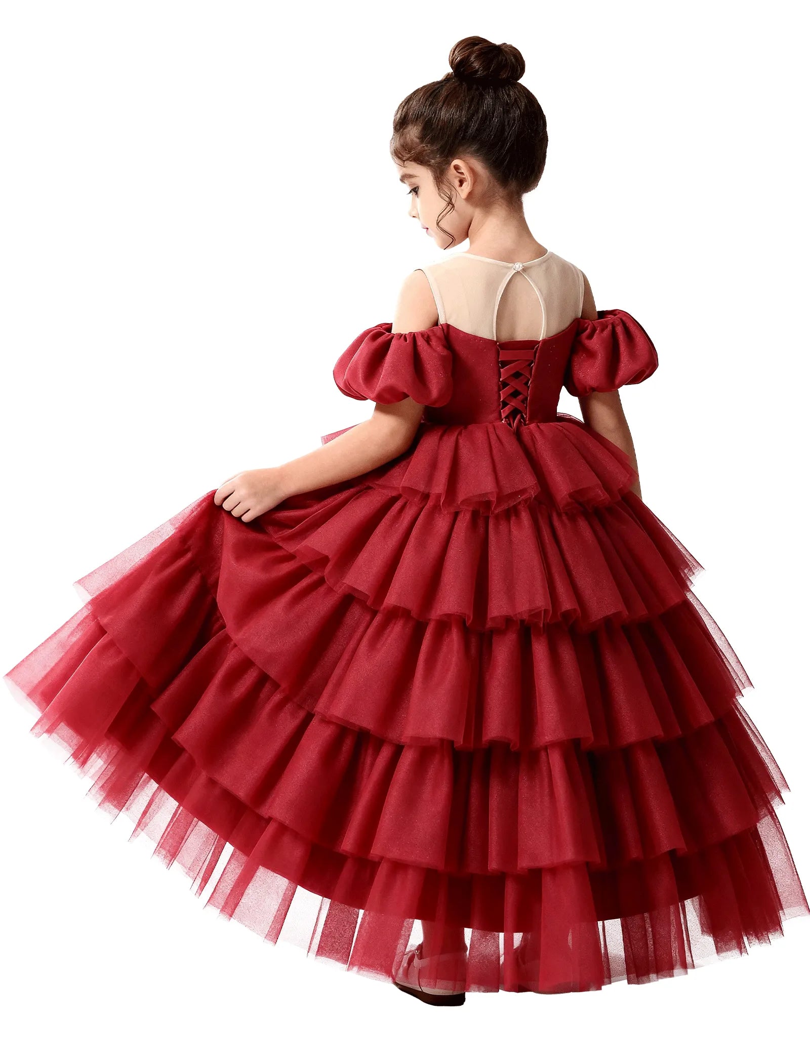 Vestido de princesa sin mangas de encaje