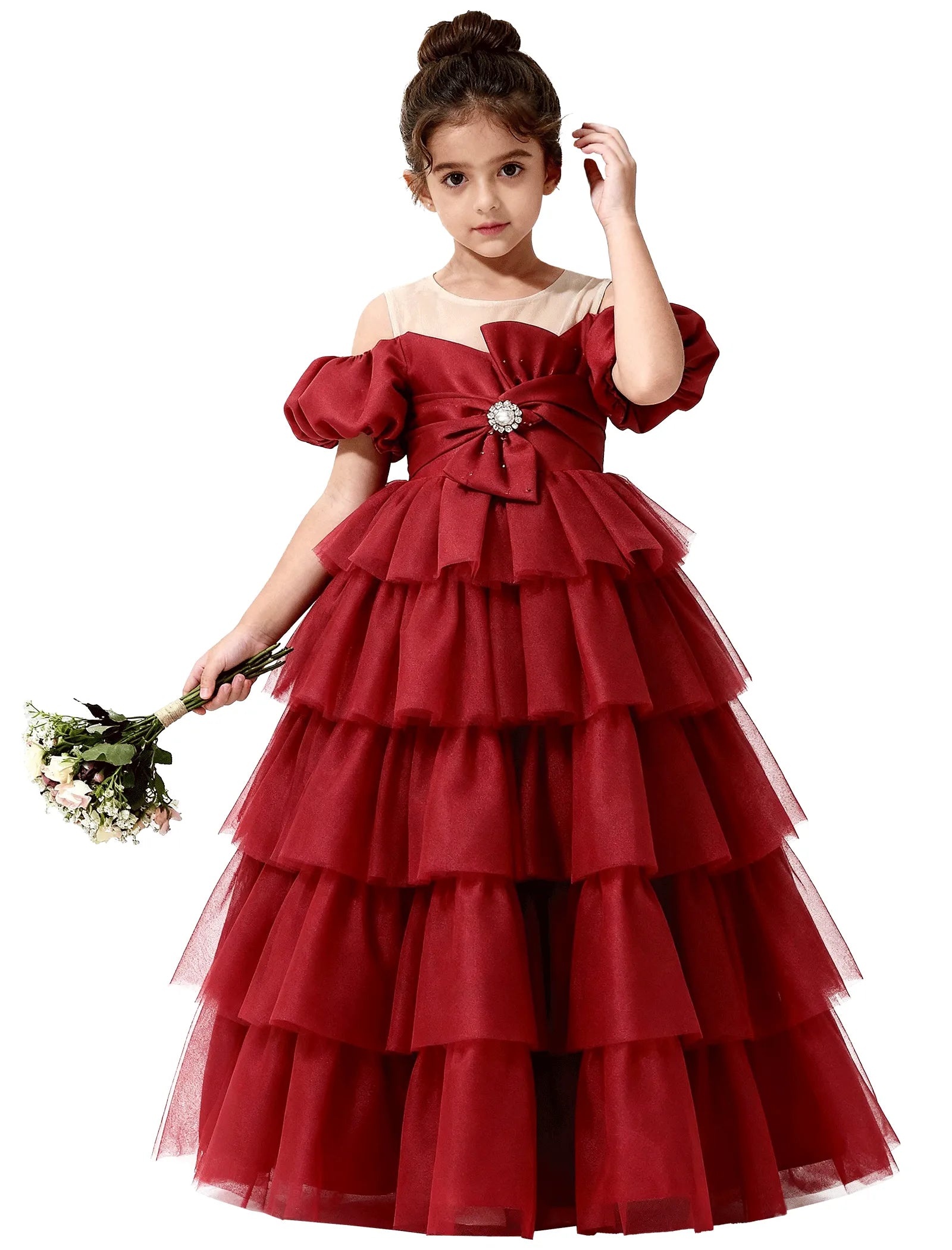 Vestido de princesa sin mangas de encaje