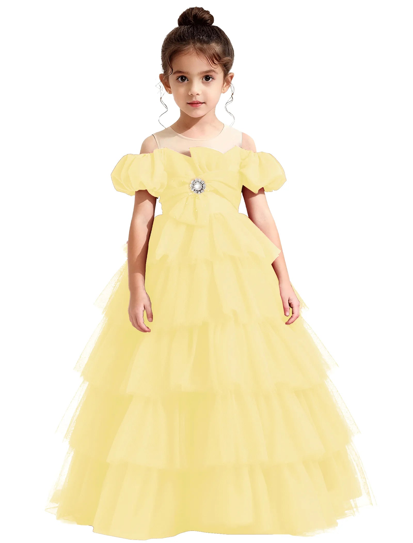 Vestido de princesa sin mangas de encaje