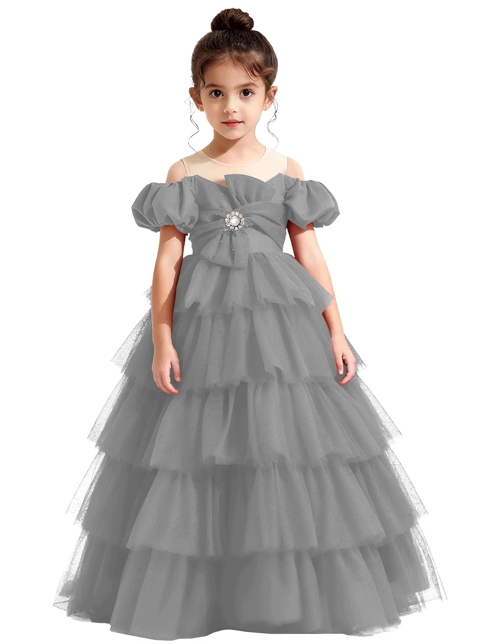 Vestido de princesa sin mangas de encaje