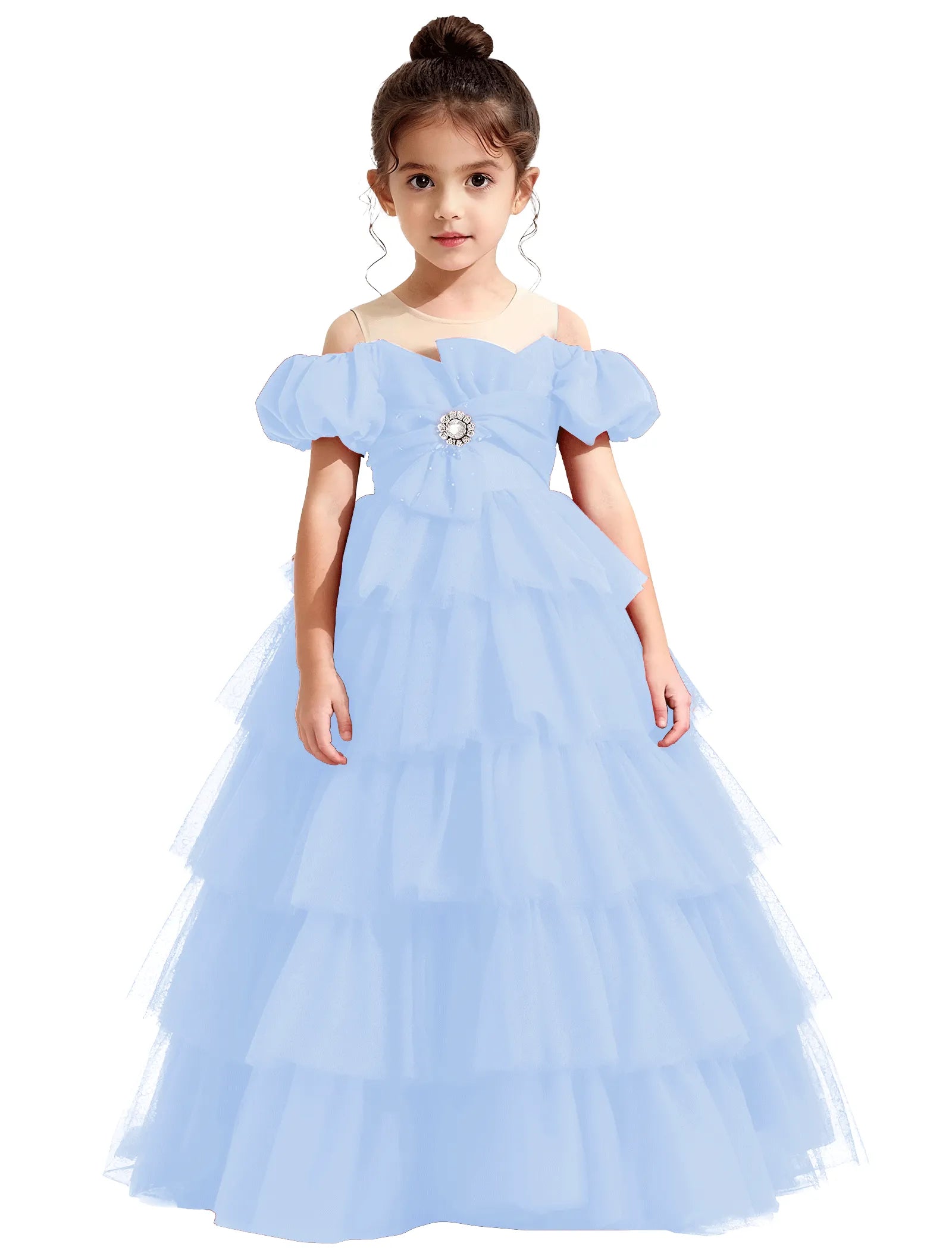Vestido de princesa sin mangas de encaje
