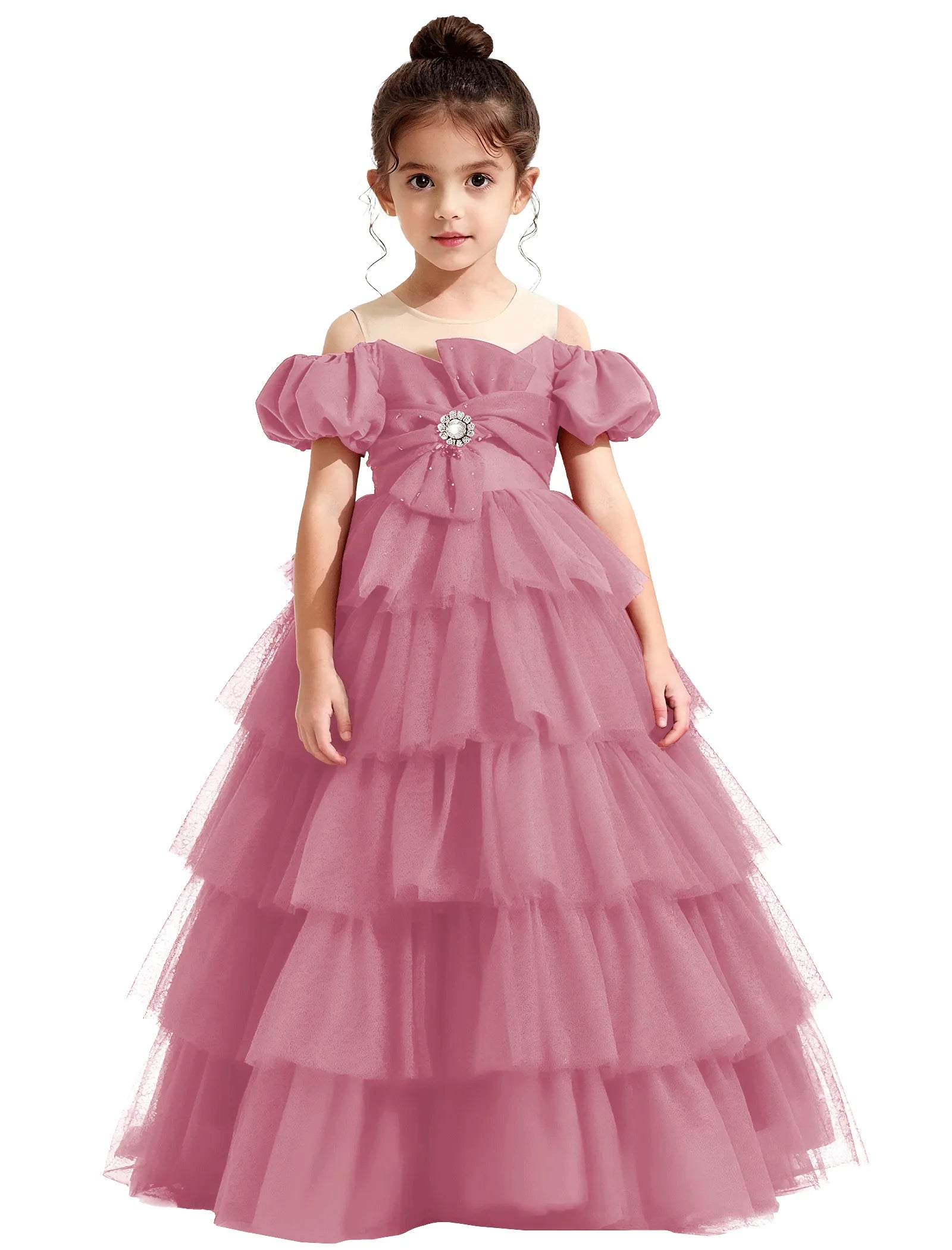 Vestido de princesa sin mangas de encaje