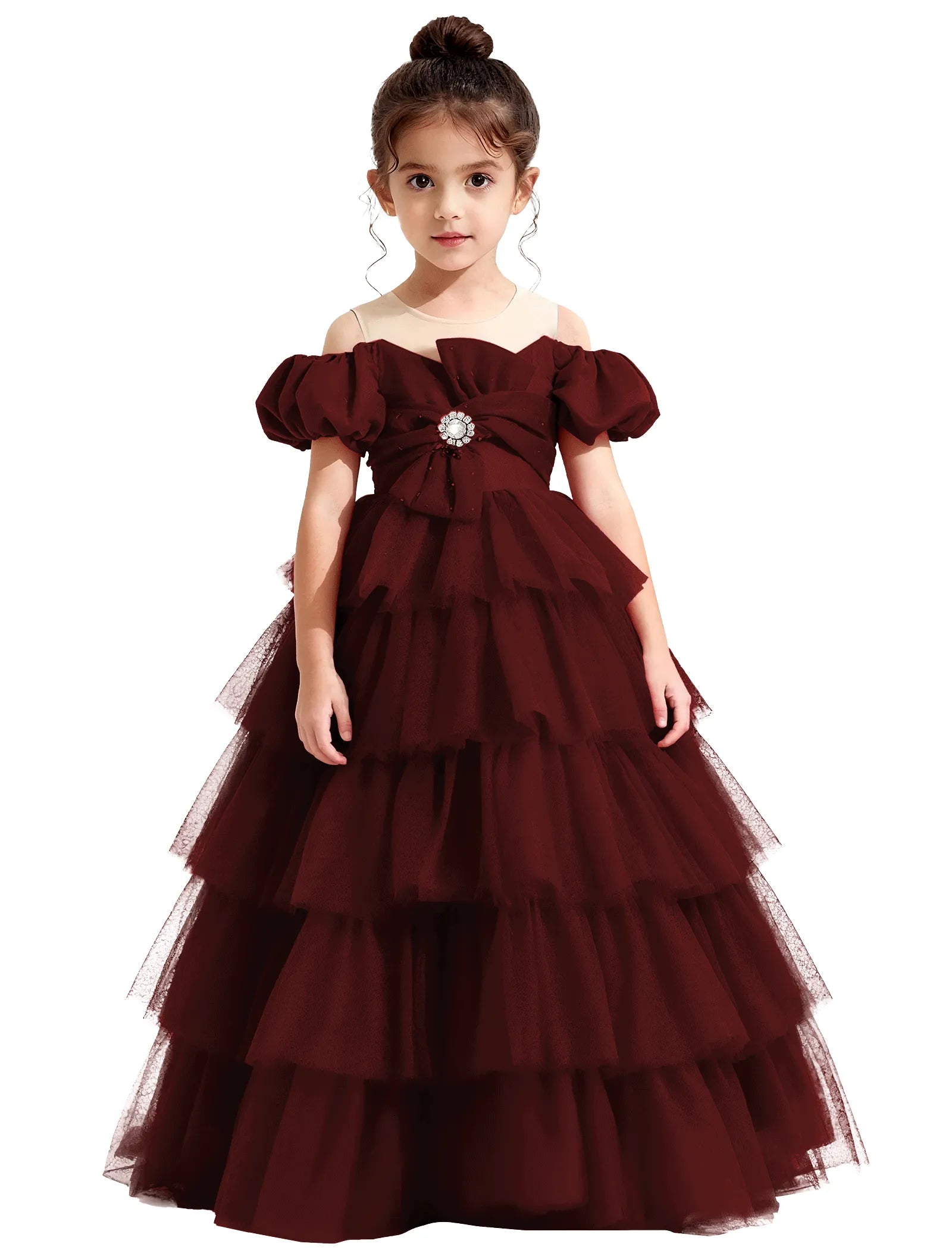 Vestido de princesa sin mangas de encaje
