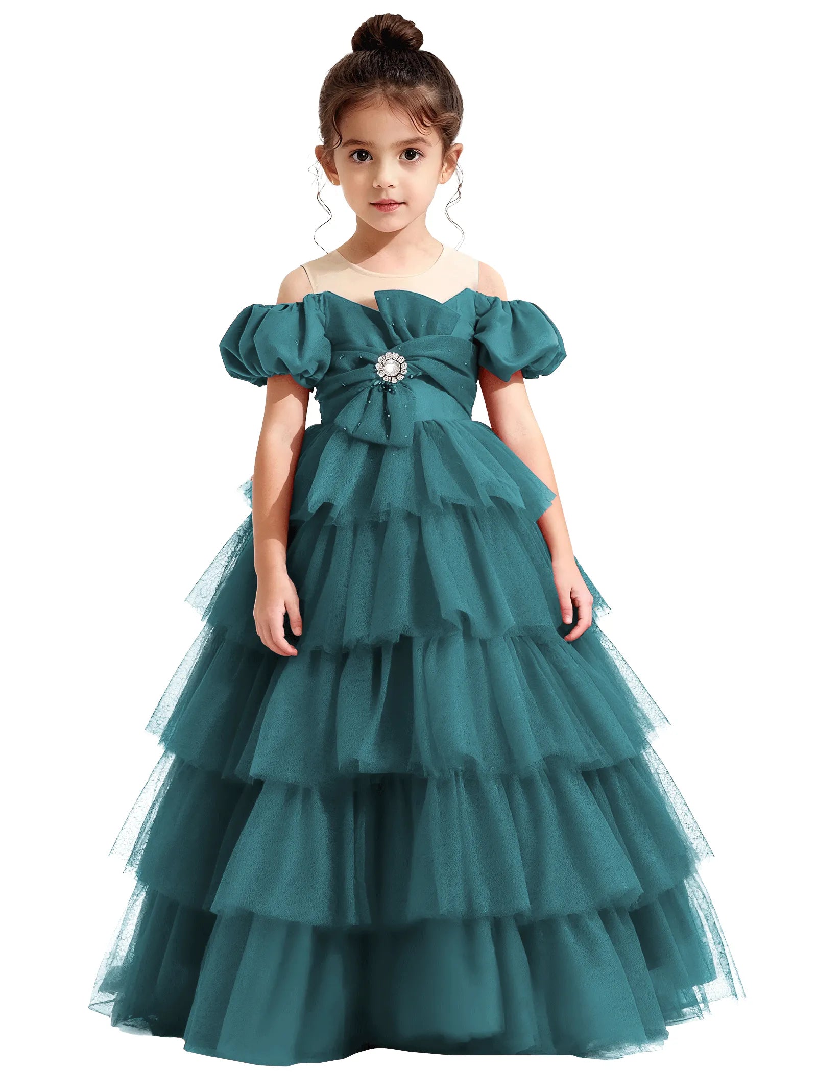 Vestido de princesa sin mangas de encaje
