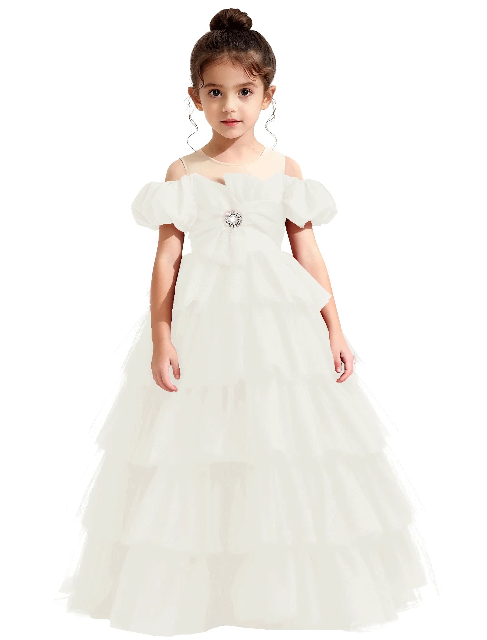 Vestido de princesa sin mangas de encaje