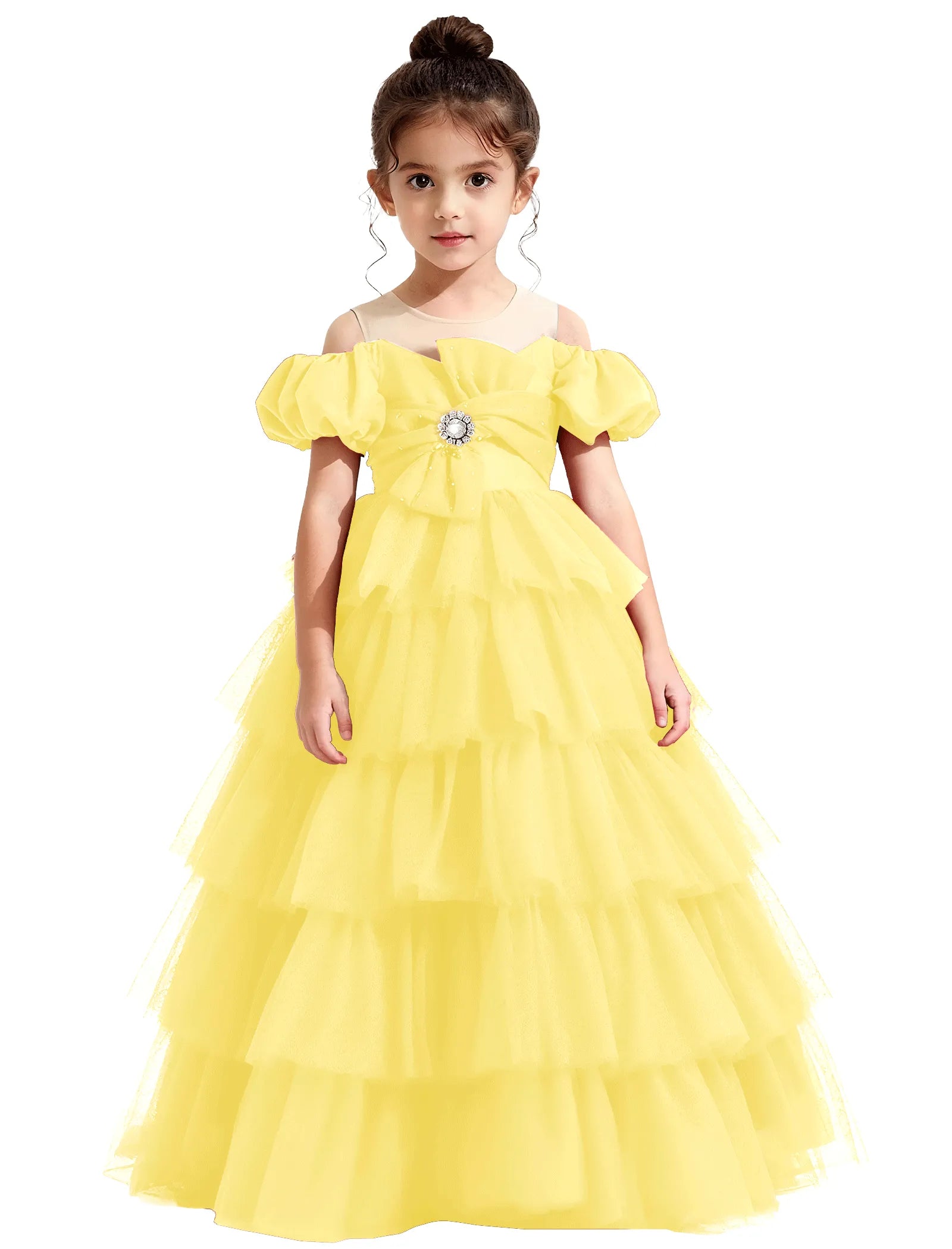 Vestido de princesa sin mangas de encaje