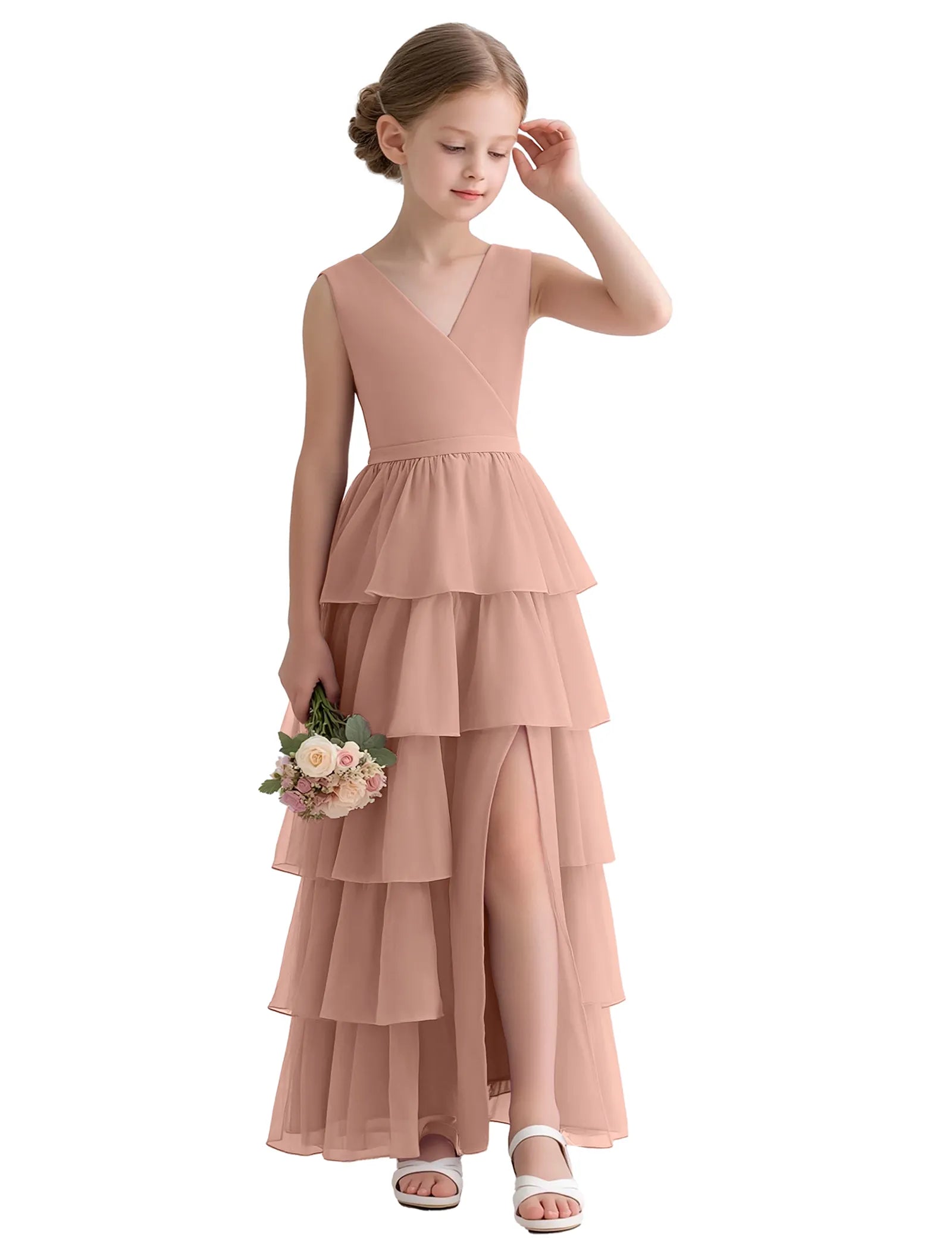 Vestido de princesa sin mangas de encaje