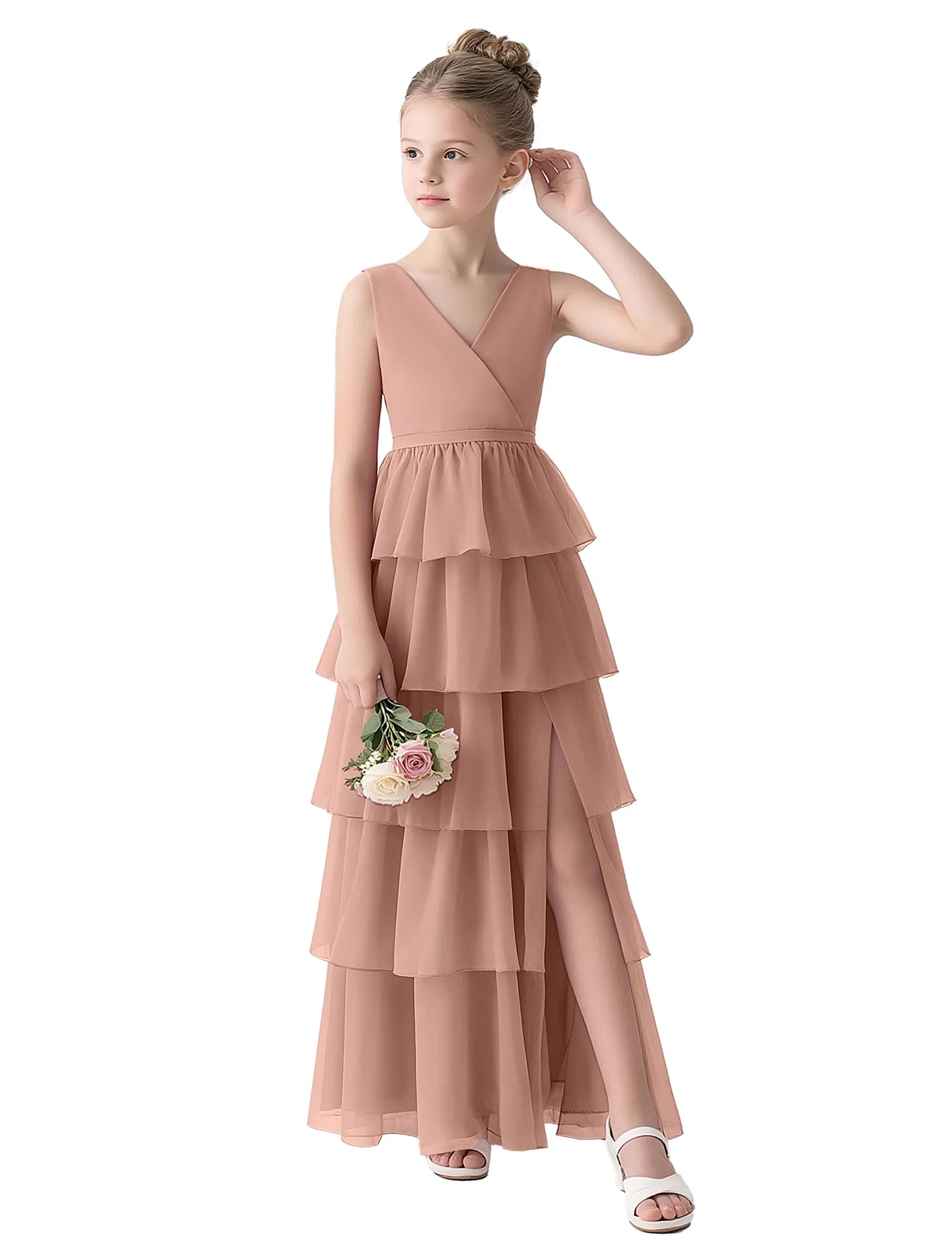 Vestido de princesa sin mangas de encaje