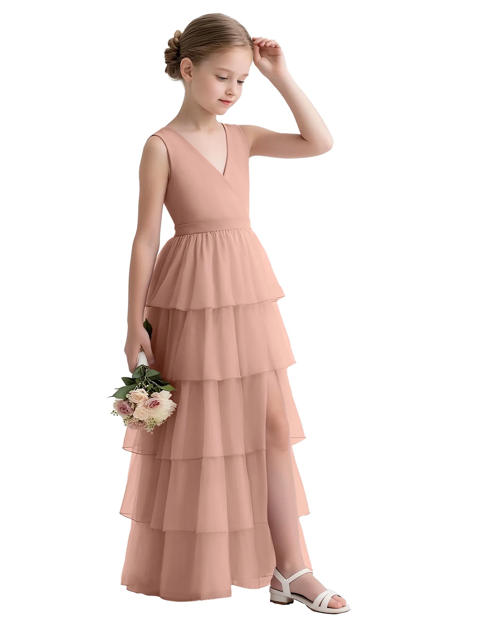 Vestido de princesa sin mangas de encaje