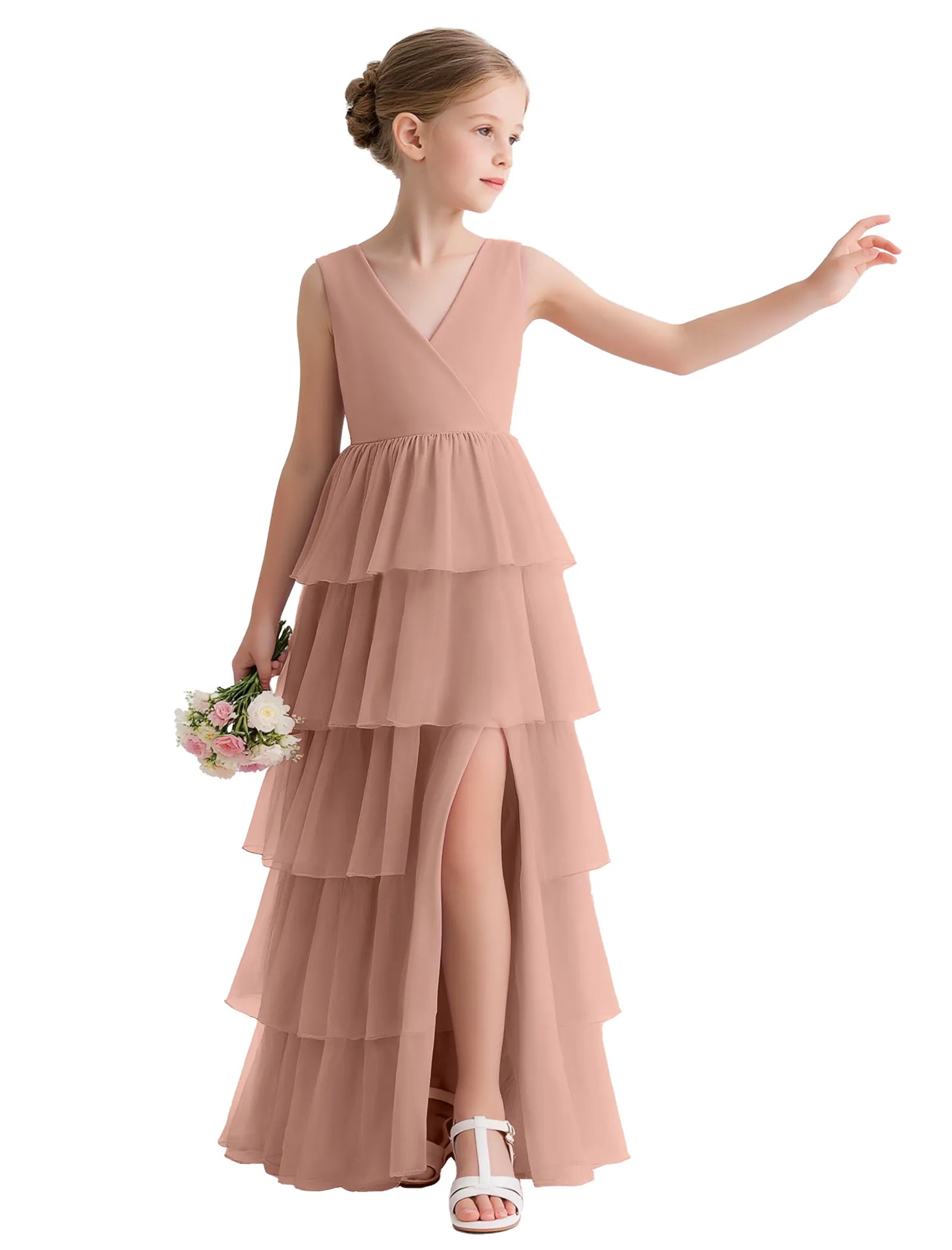 Vestido de princesa sin mangas de encaje