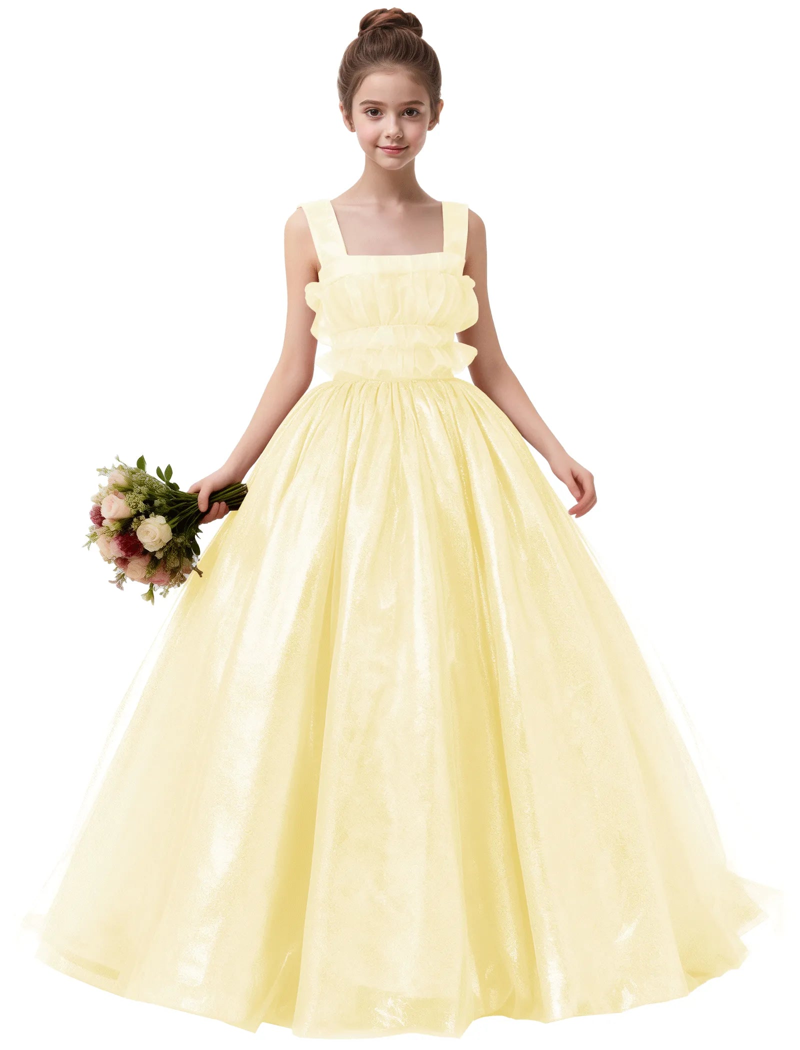 Vestido de princesa sin mangas de encaje