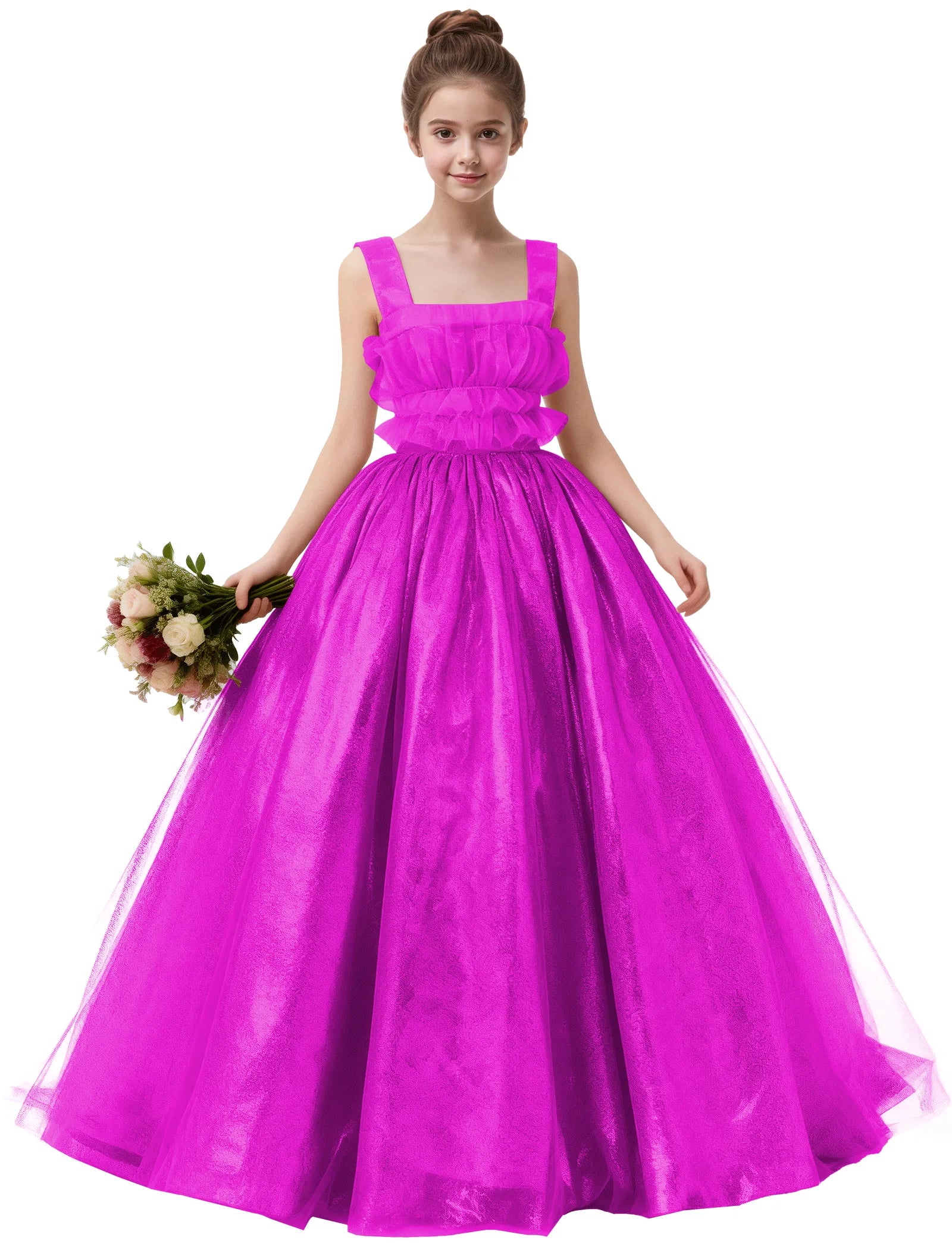 Vestido de princesa sin mangas de encaje