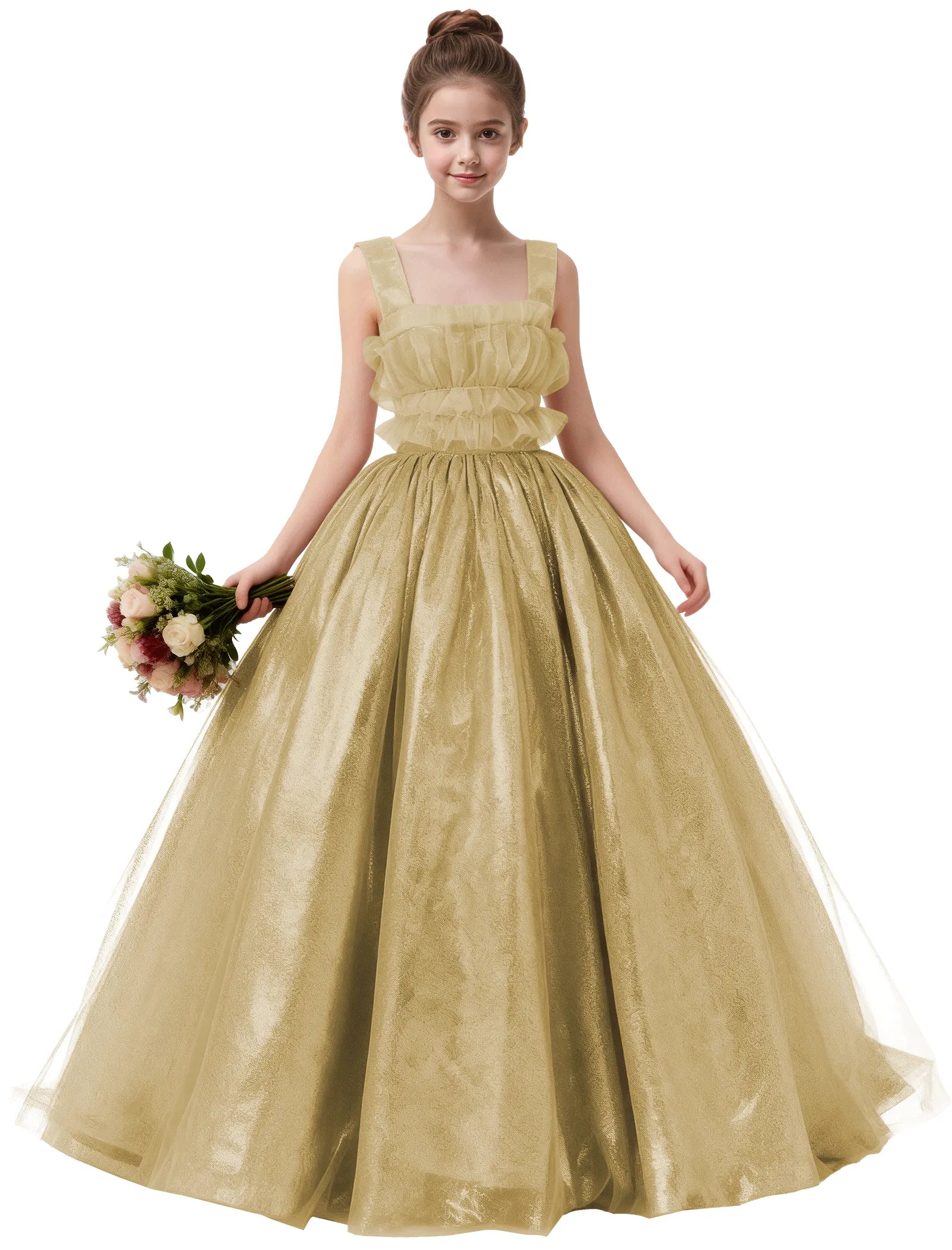 Vestido de princesa sin mangas de encaje