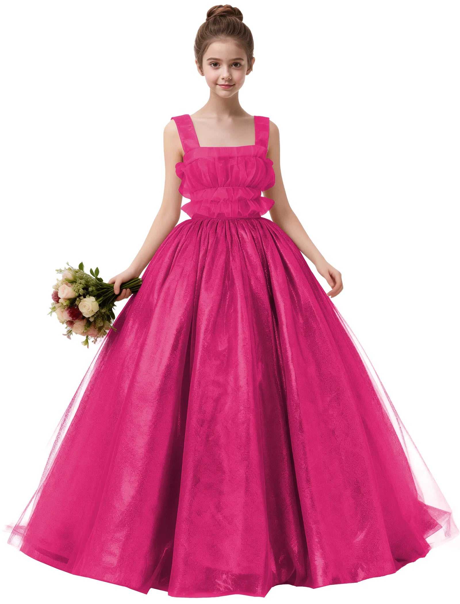 Vestido de princesa sin mangas de encaje