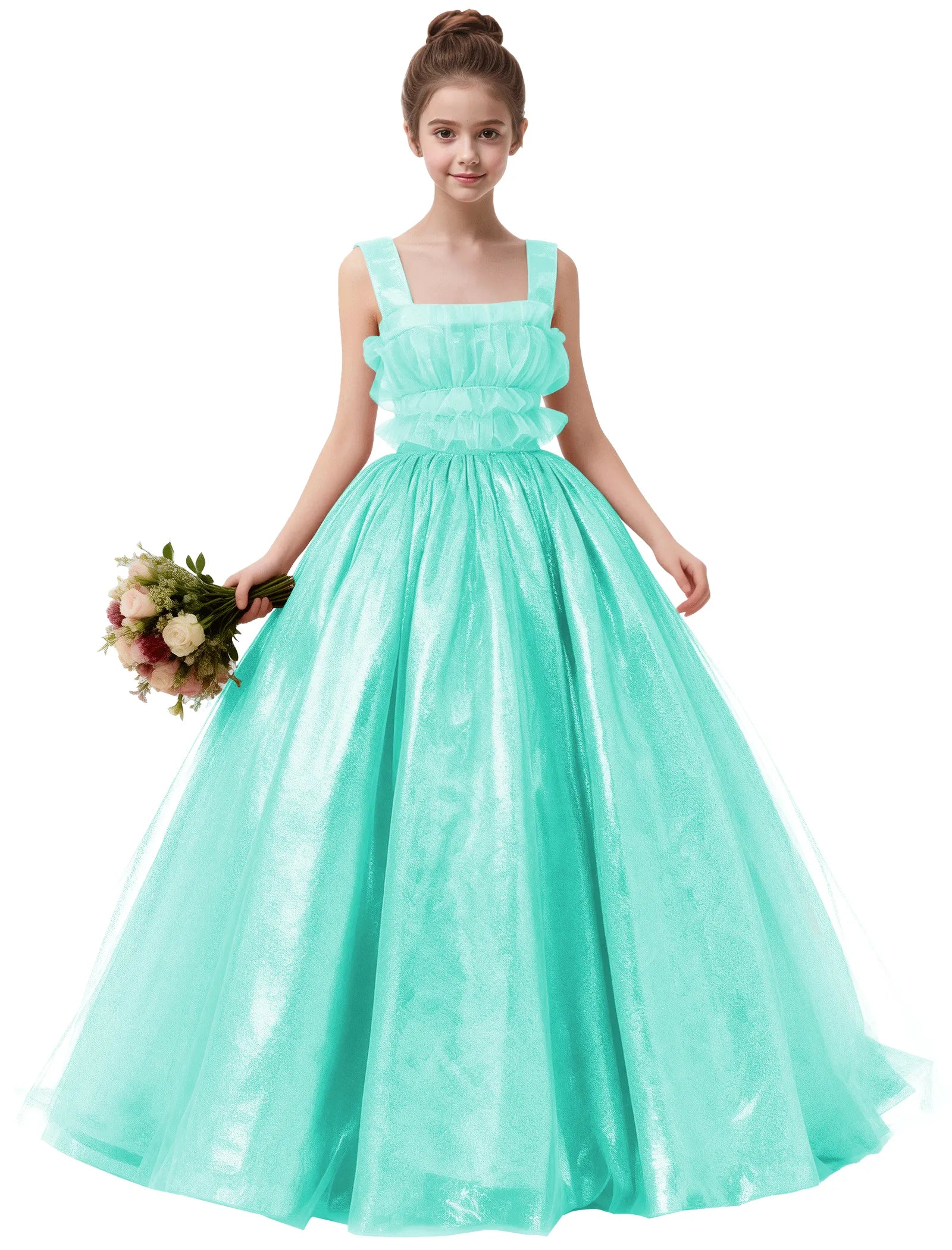 Vestido de princesa sin mangas de encaje