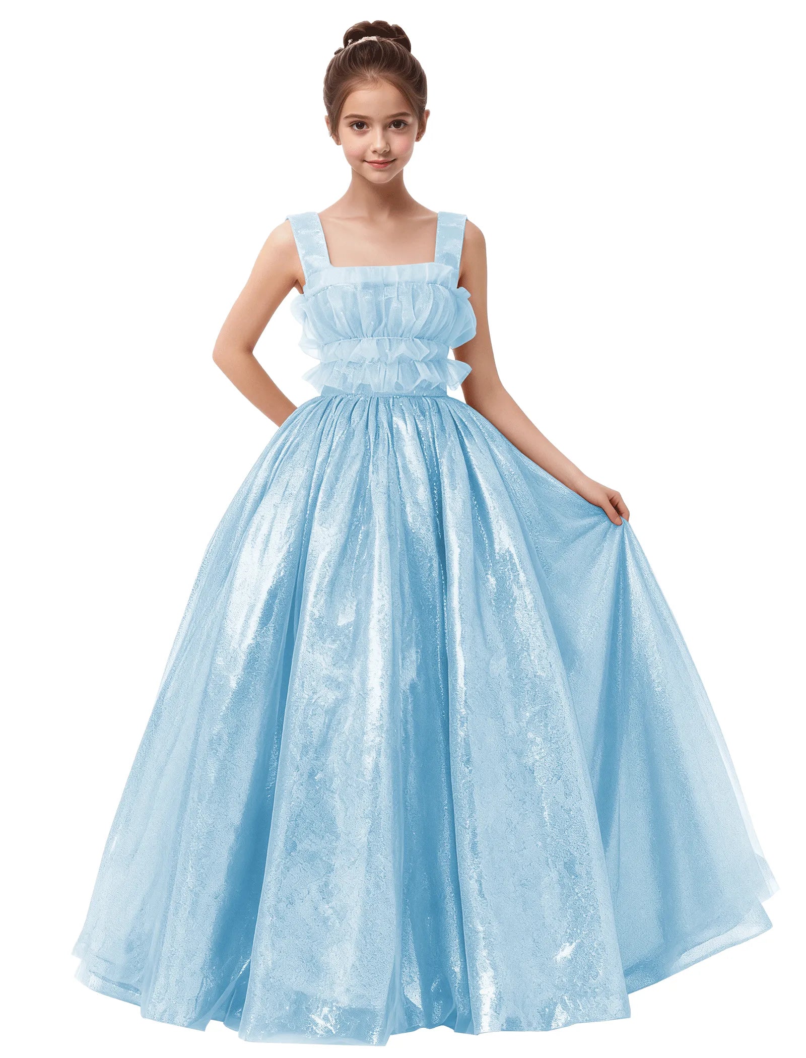 Vestido de princesa sin mangas de encaje