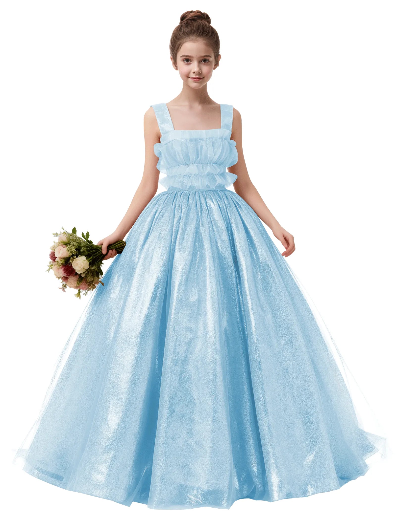 Vestido de princesa sin mangas de encaje