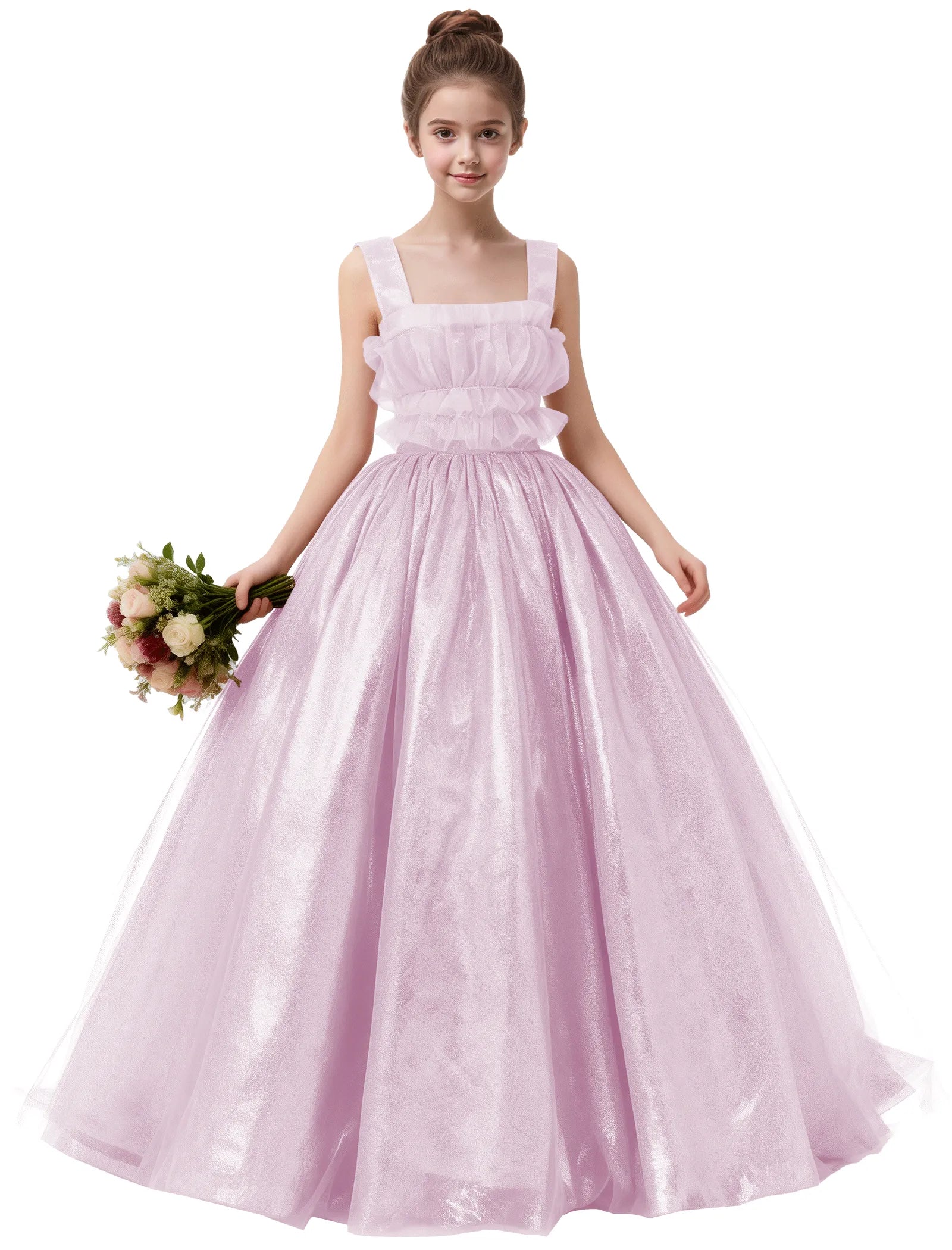 Vestido de princesa sin mangas de encaje