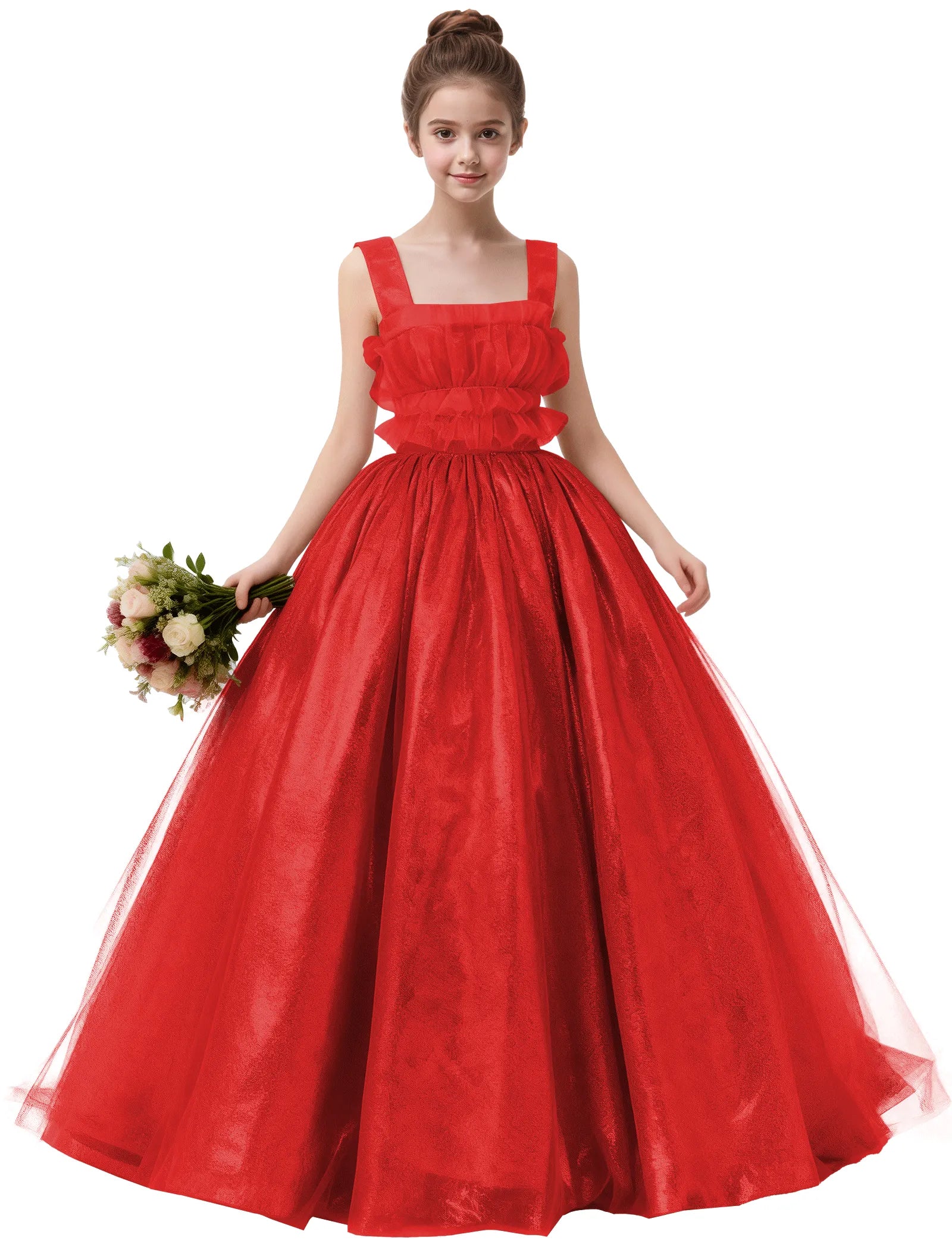 Vestido de princesa sin mangas de encaje