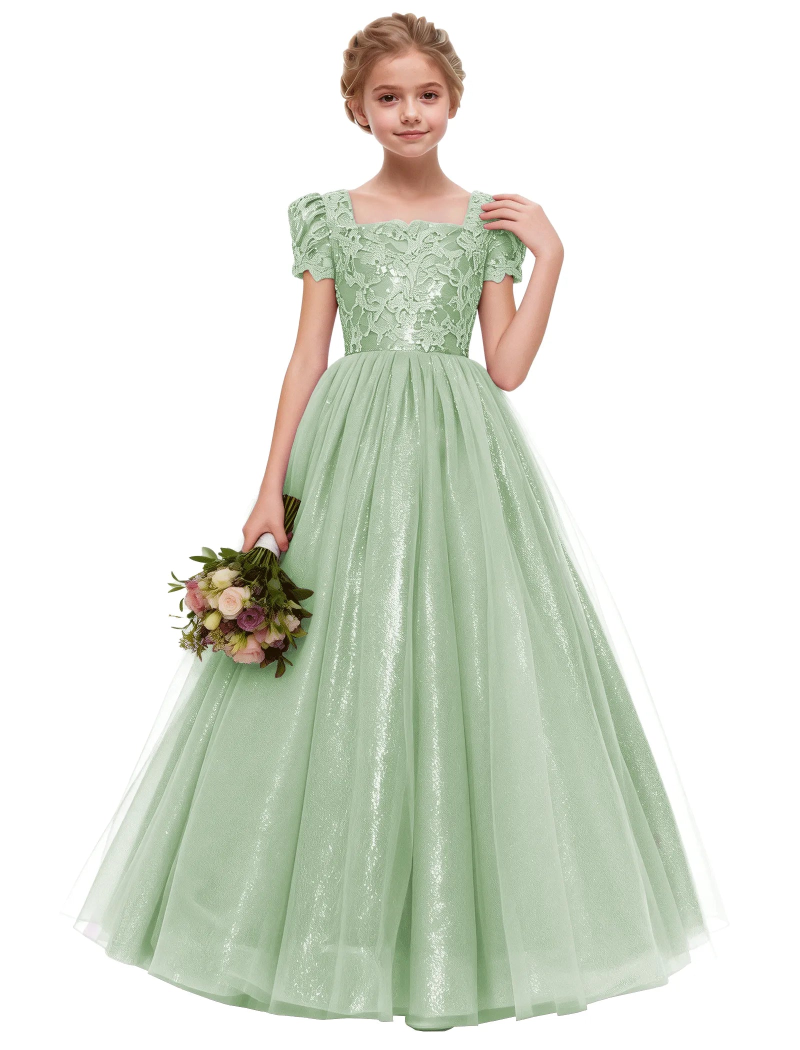 Elegant Lace Flower Girl Dress