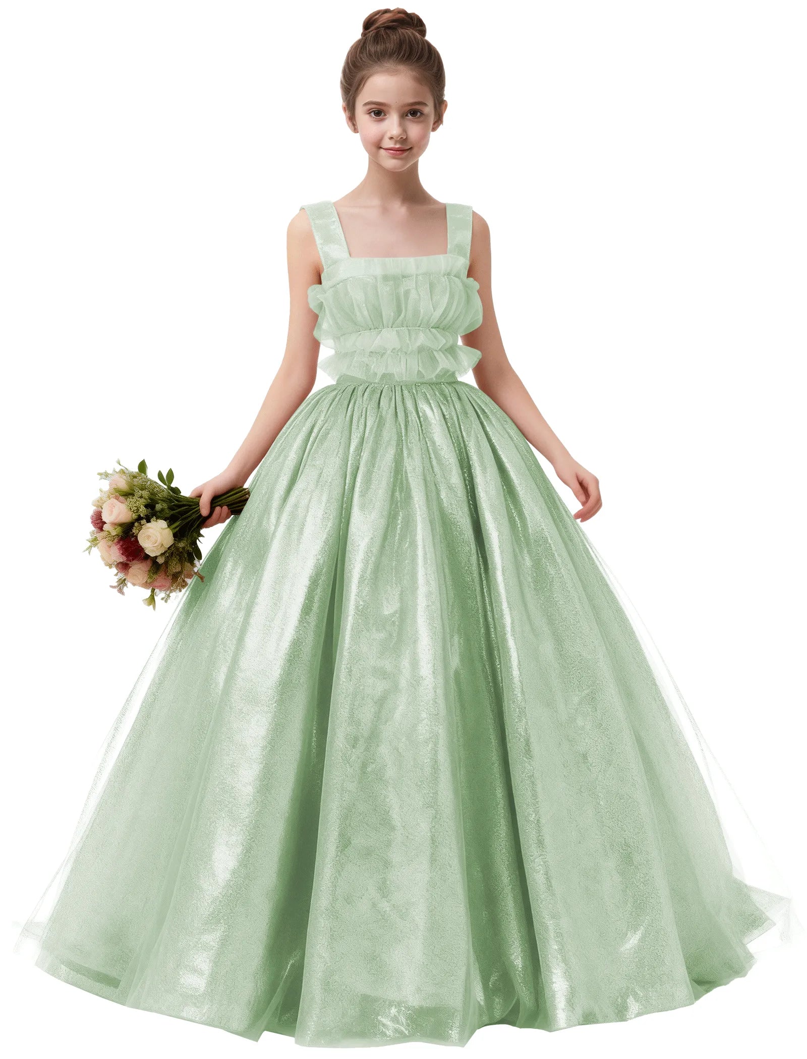 Vestido de princesa sin mangas de encaje