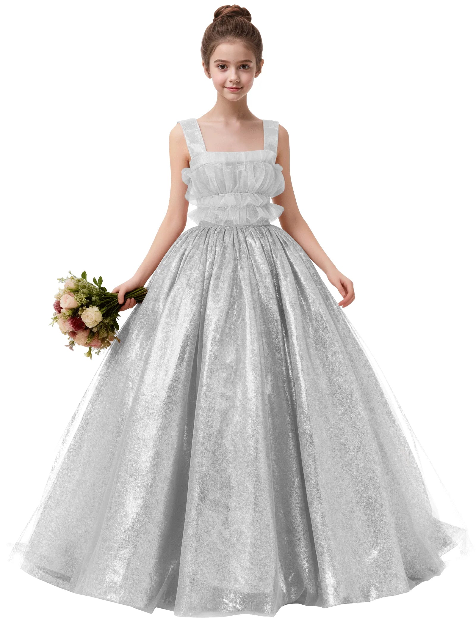 Vestido de princesa sin mangas de encaje