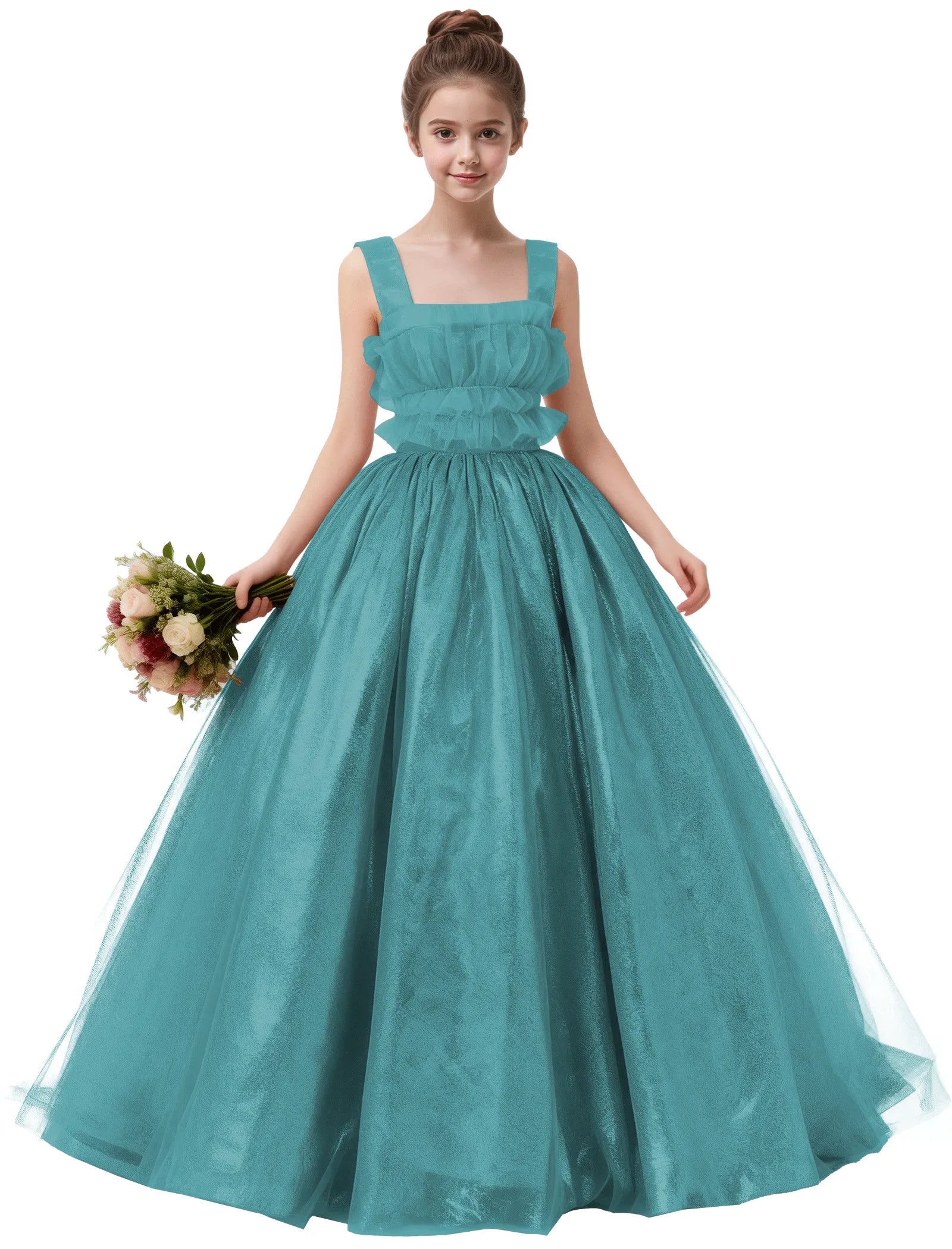 Vestido de princesa sin mangas de encaje