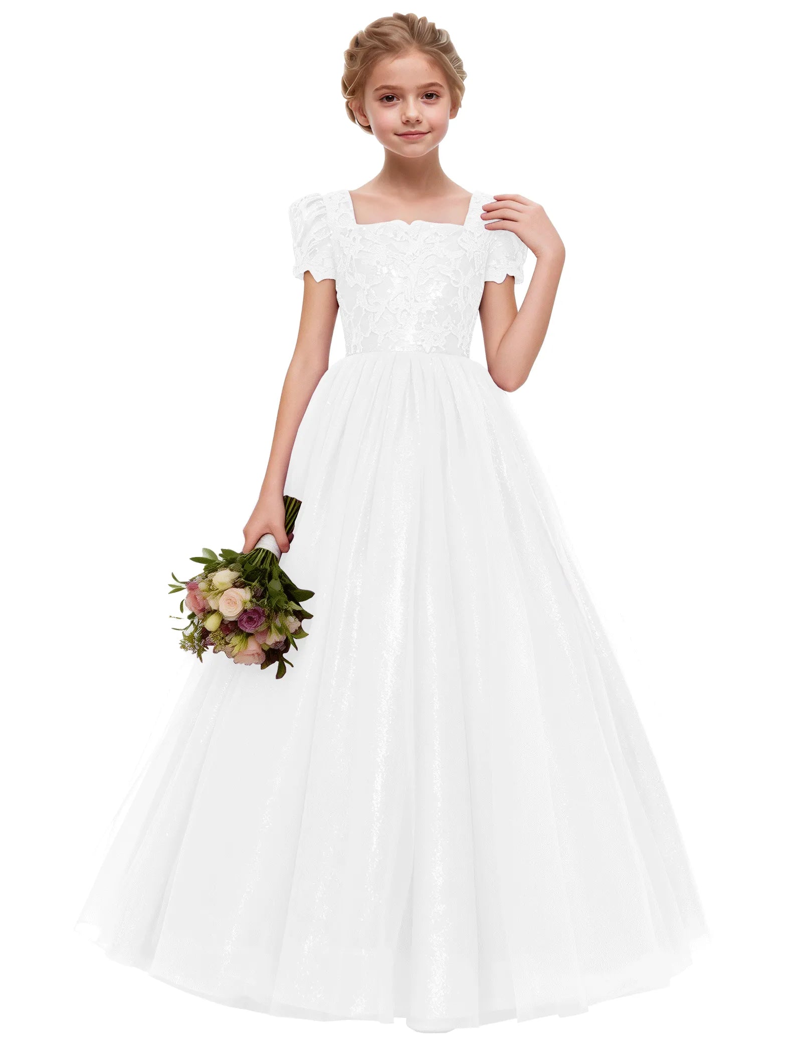 Elegant Lace Flower Girl Dress