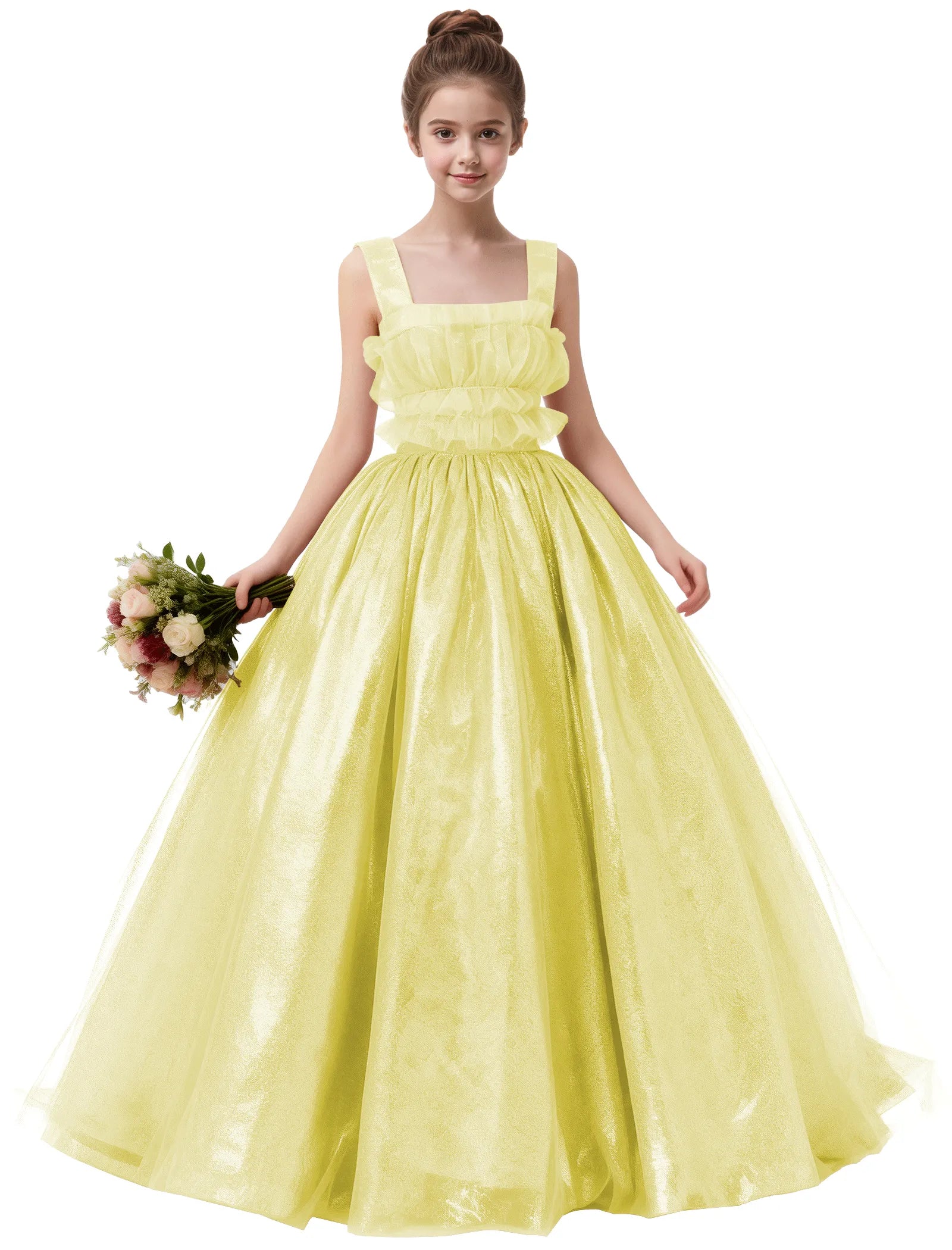 Vestido de princesa sin mangas de encaje