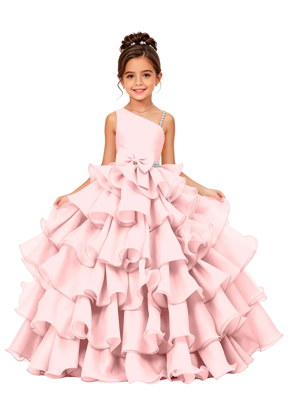 Blomsterblonde tullefestkjole til piger