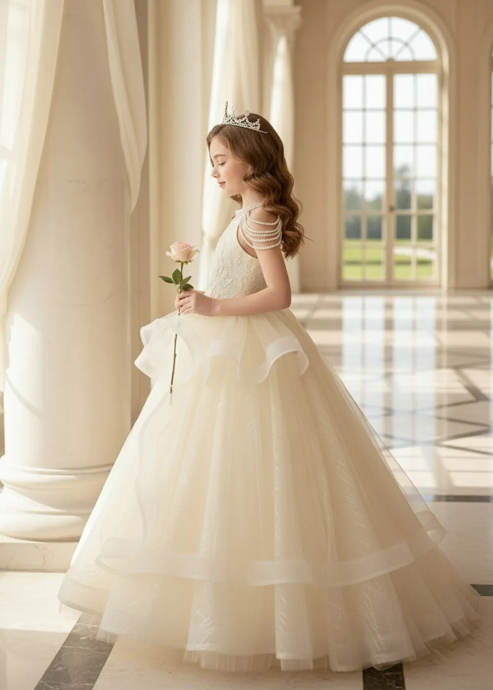 Little Royalty Layered Tulle Gown