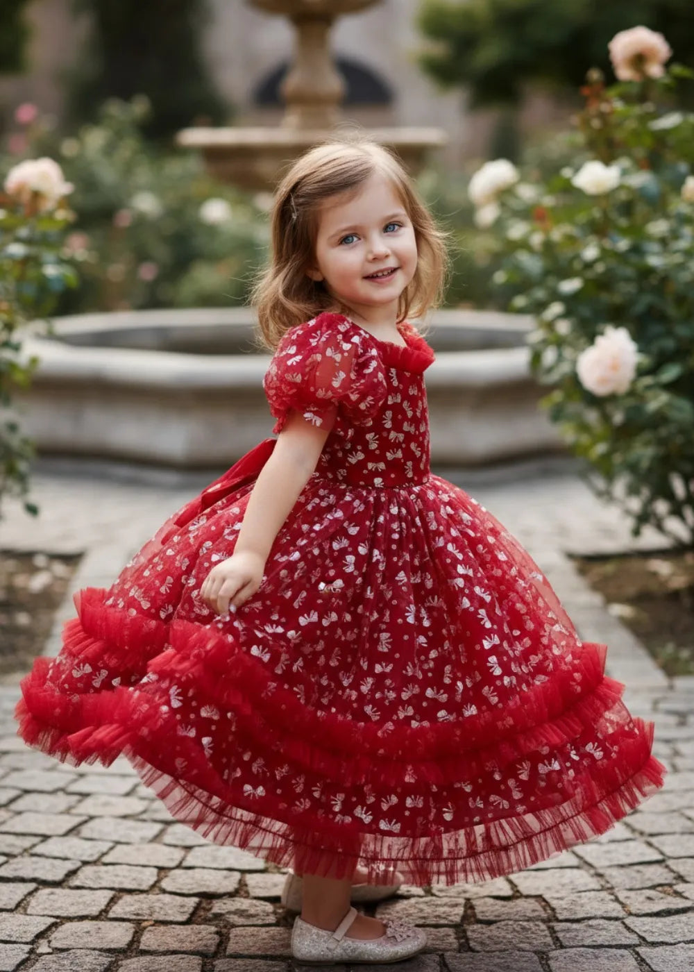 Vestido de princesa sin mangas de encaje