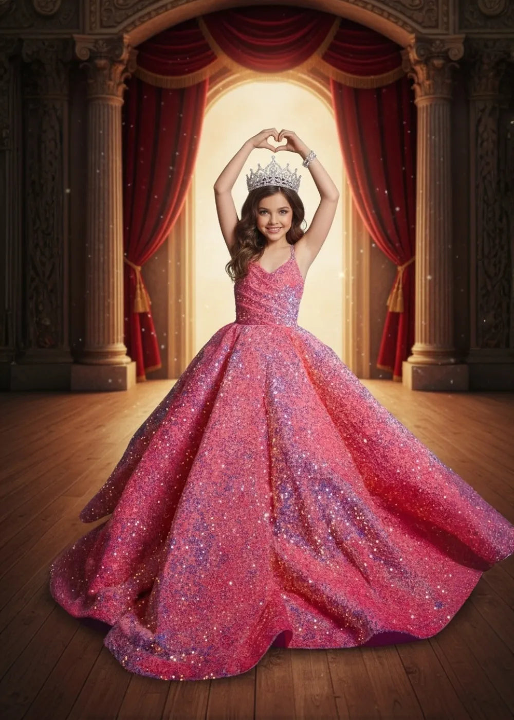 Pink Princess Dress for Girls | Glitz Ball Gown Pageant Dress