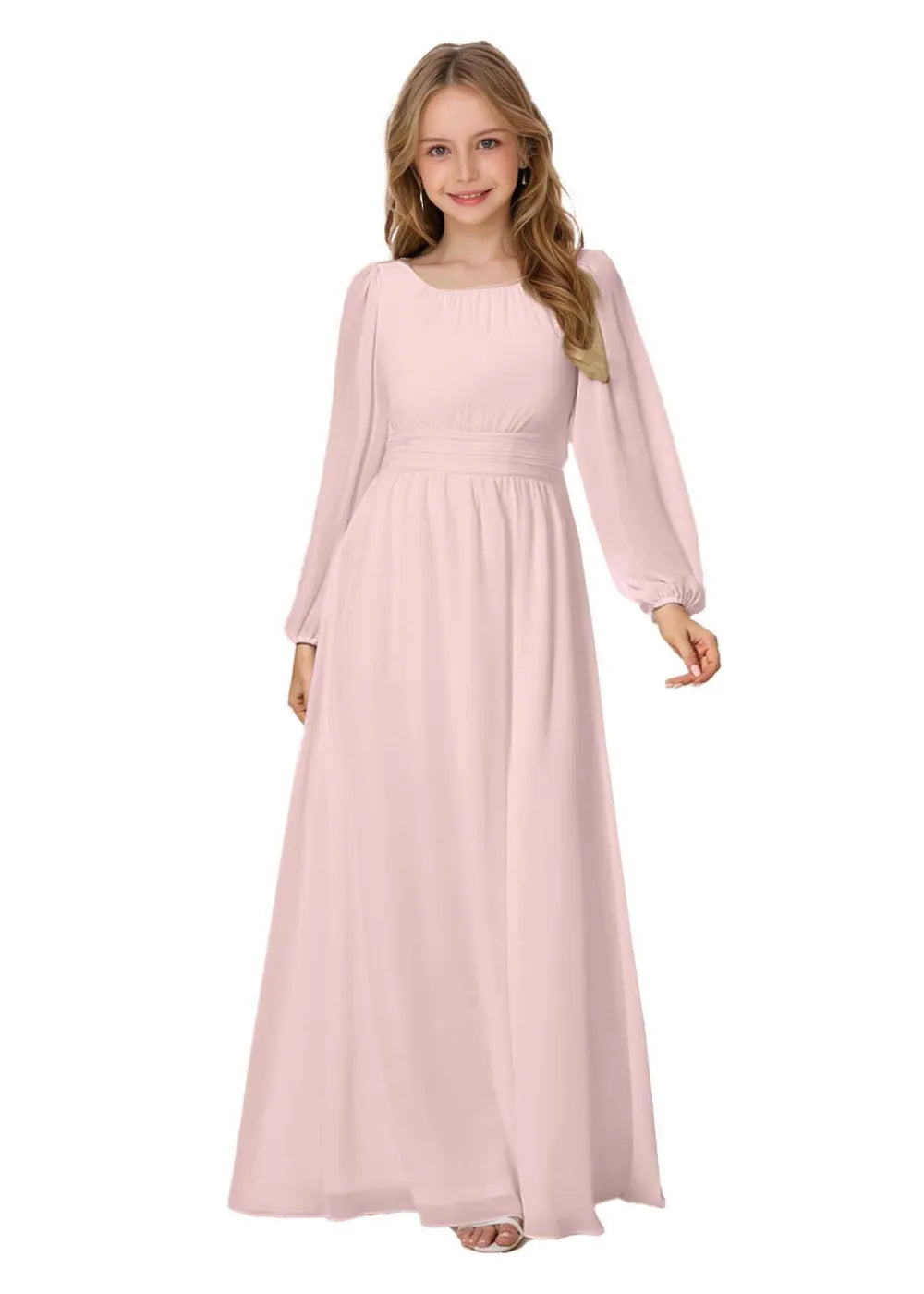 Grace Long Sleeve Chiffon Gown