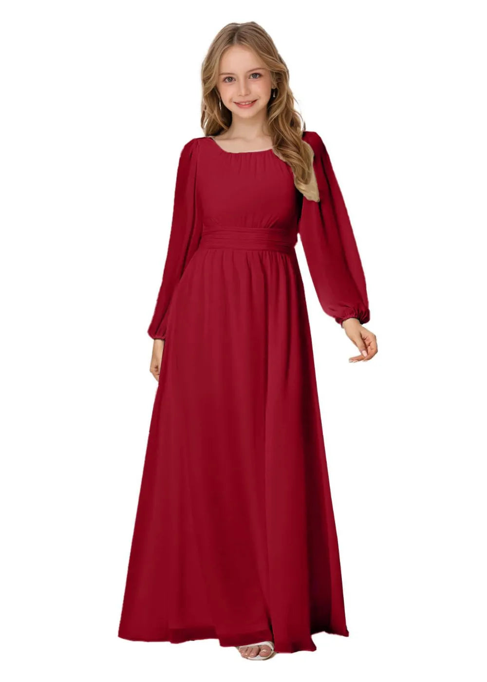 Grace Long Sleeve Chiffon Gown