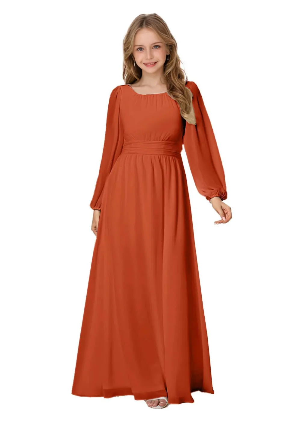 Grace Long Sleeve Chiffon Gown