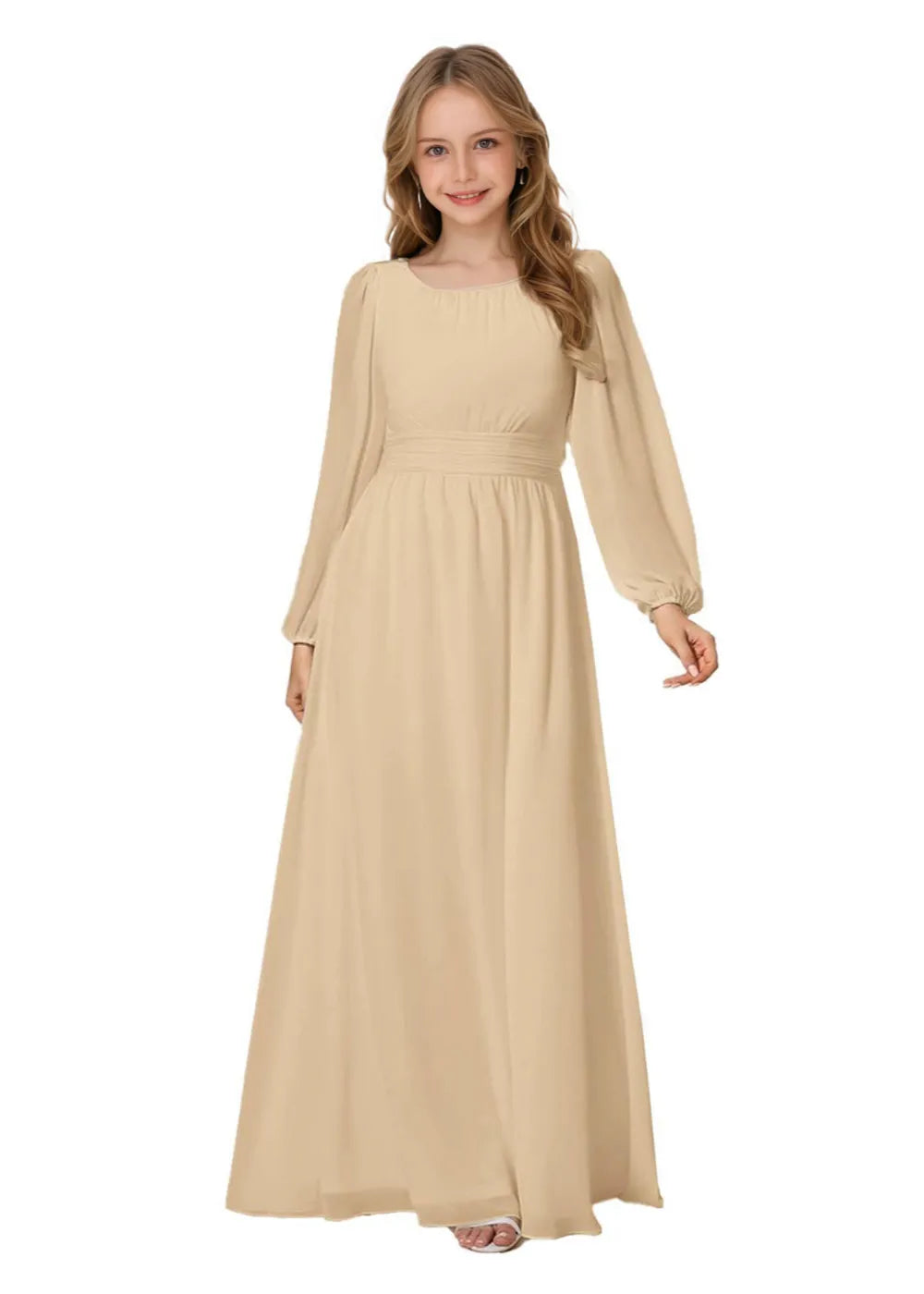 Grace Long Sleeve Chiffon Gown
