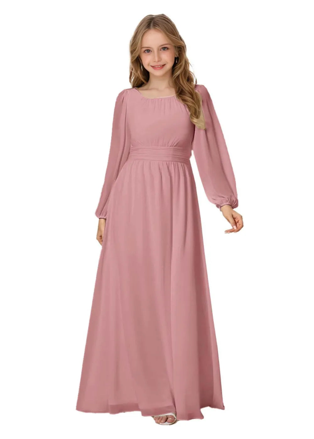 Grace Long Sleeve Chiffon Gown