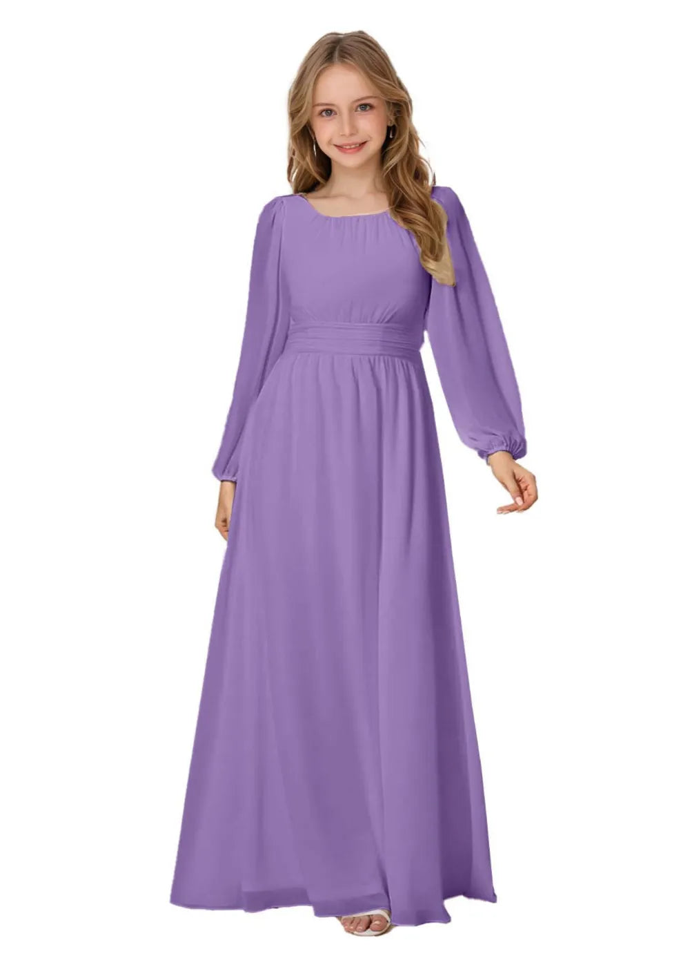 Grace Long Sleeve Chiffon Gown